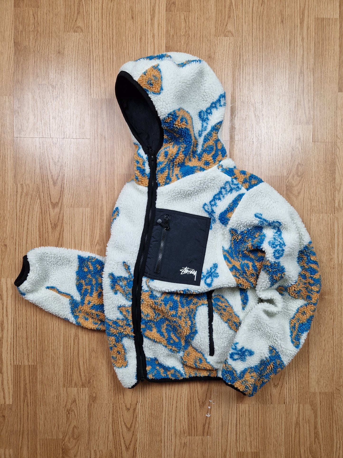 Stussy Floral Sherpa Hooded Jacket (S)