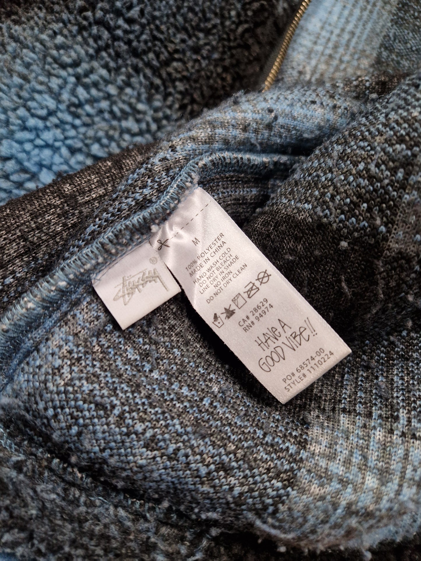 Stussy 'Shadow Plaid' Sherpa Zip Shirt/Jacket (M)