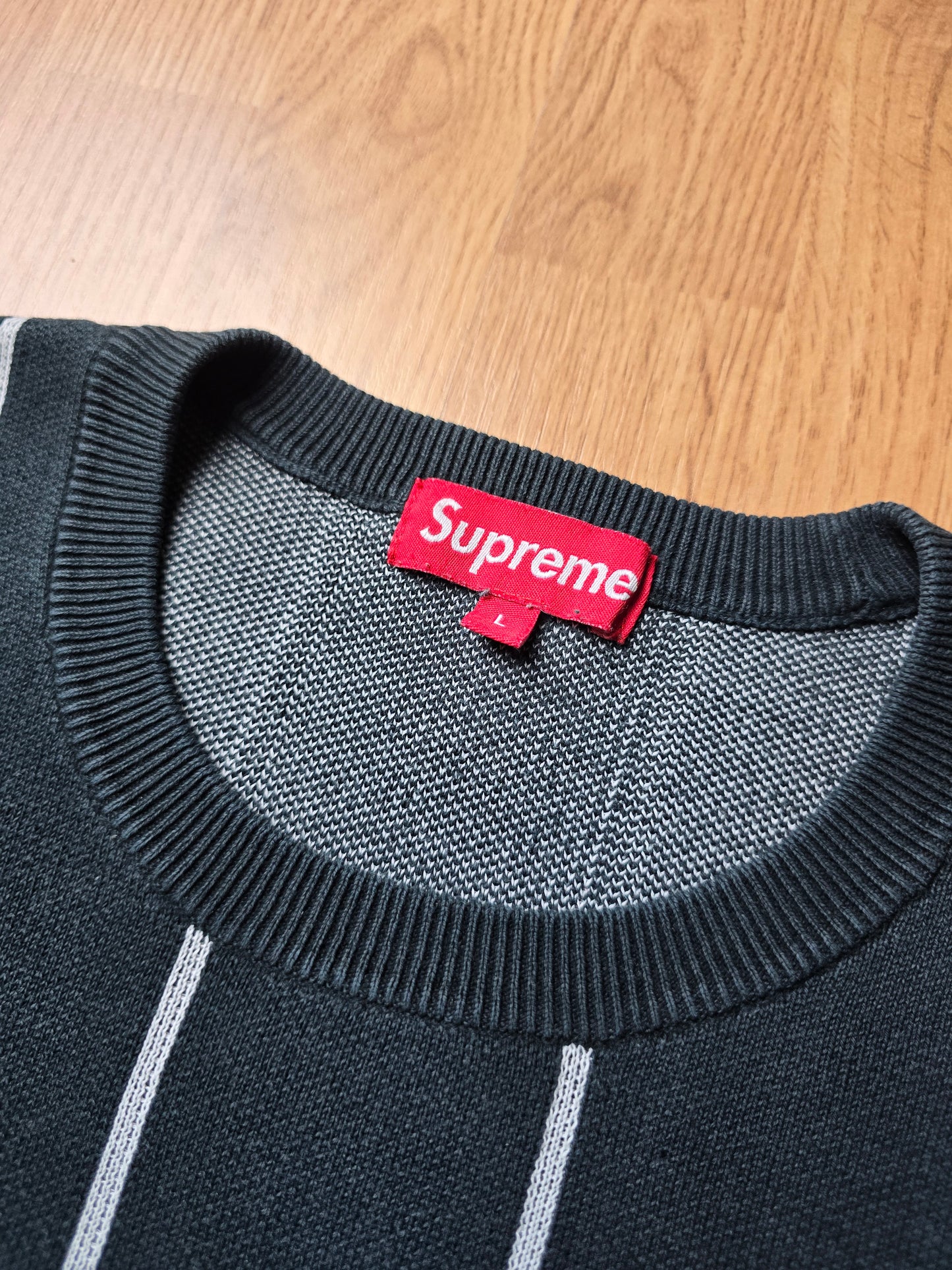 Supreme Wide Pinstripe Knit Sweater (M/L)