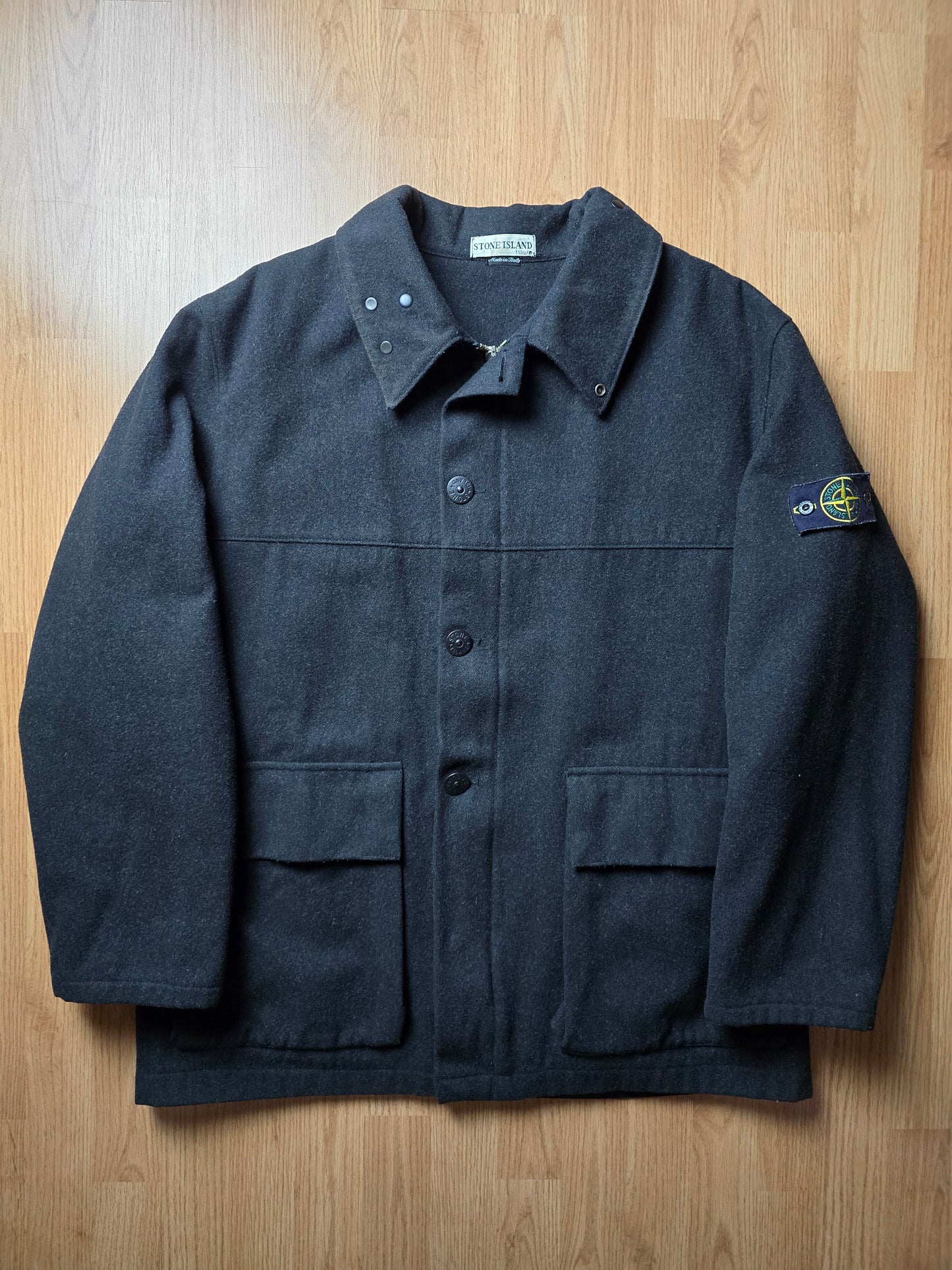 RARE STONE ISLAND AW00 MELANGE WOOL DECK JACKET (L)