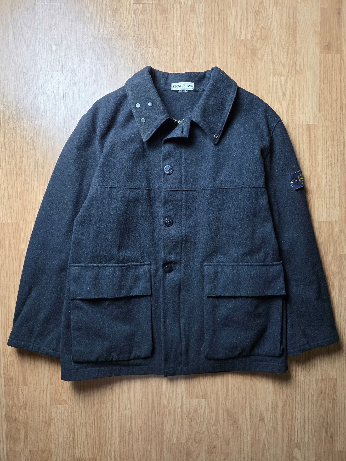 RARE STONE ISLAND AW00 MELANGE WOOL DECK JACKET (L)