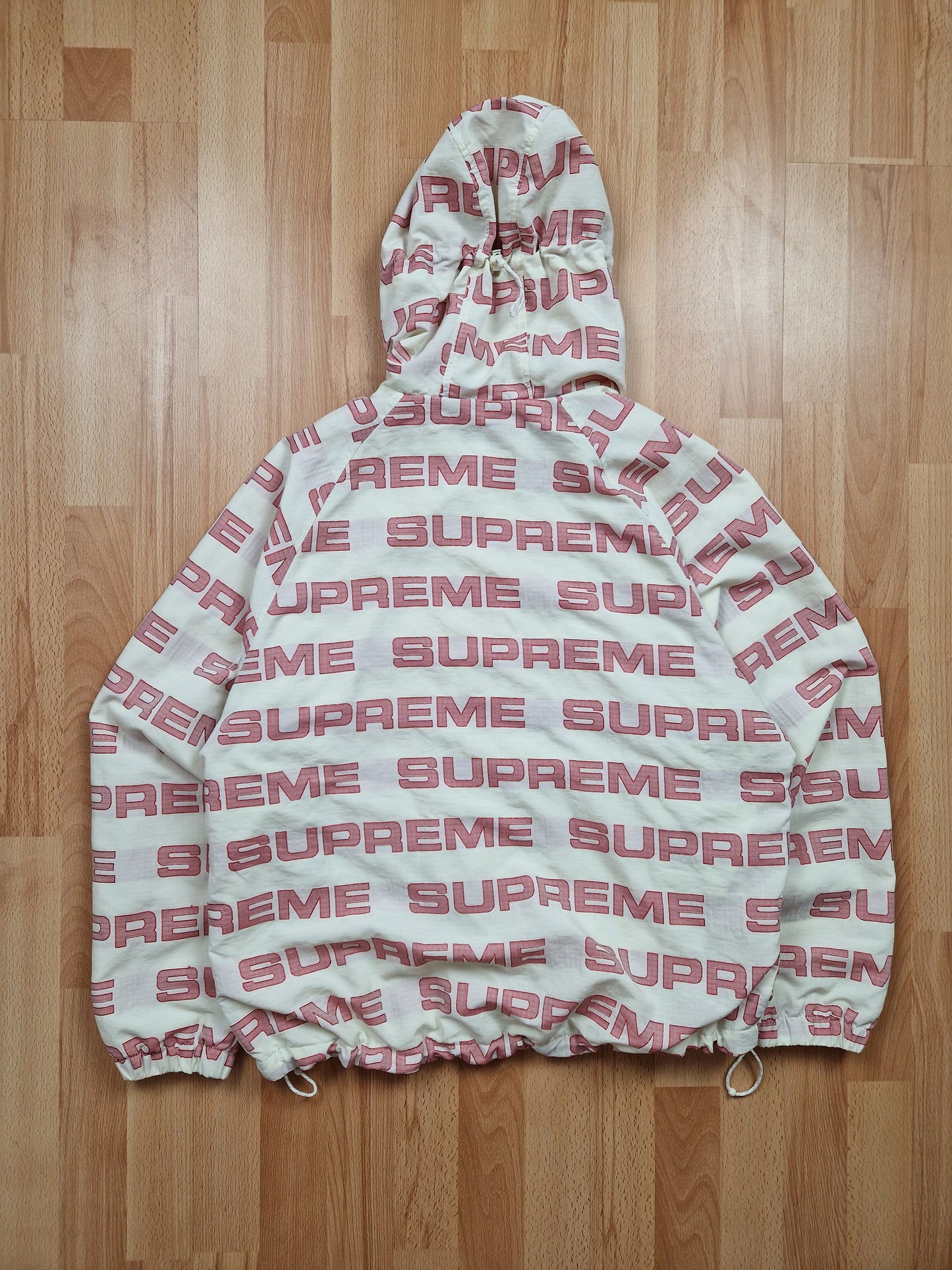 RARE Supreme Logo Ripstop Hooded Track Jacket (M)