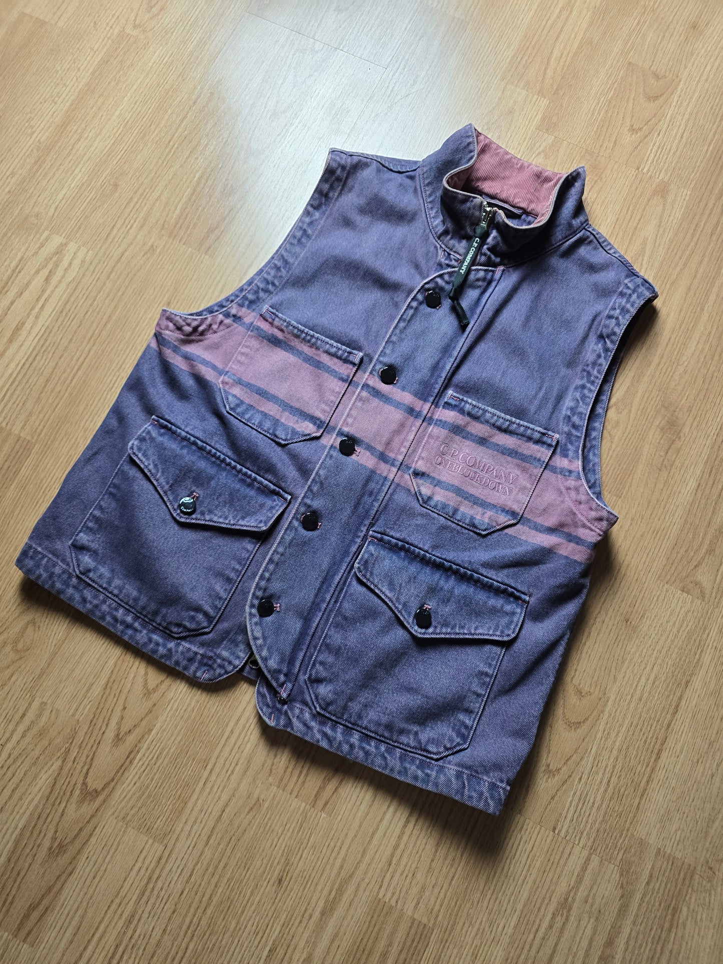 C.P. Company x One Bock Down Denim Utility Vest (M)