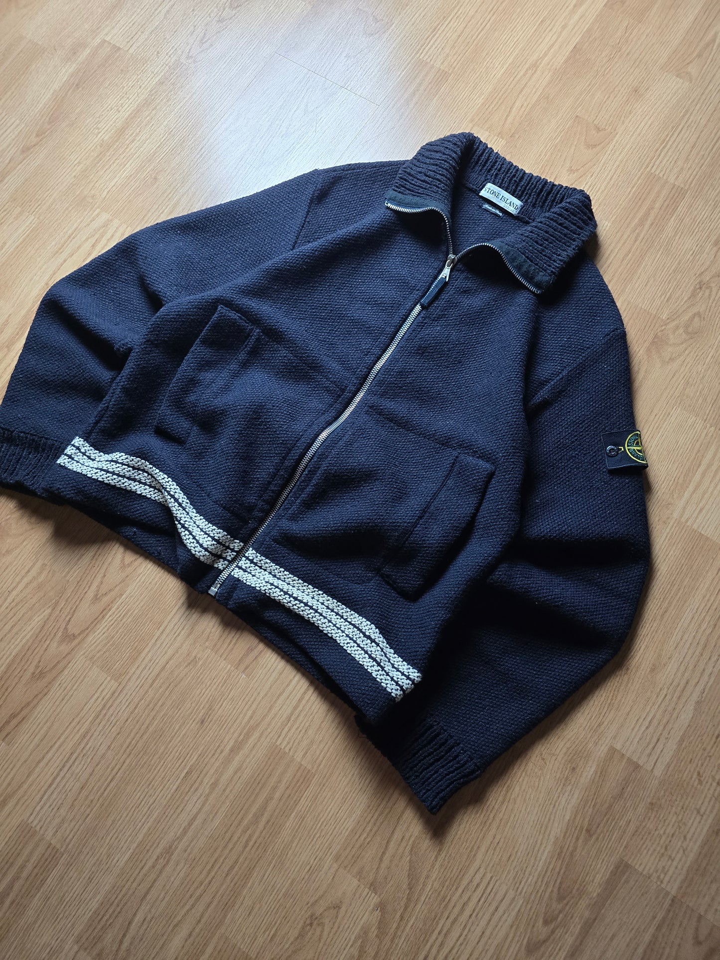 Vintage Stone Island AW01 Heavyweight Wool Zip Cardigan (L)