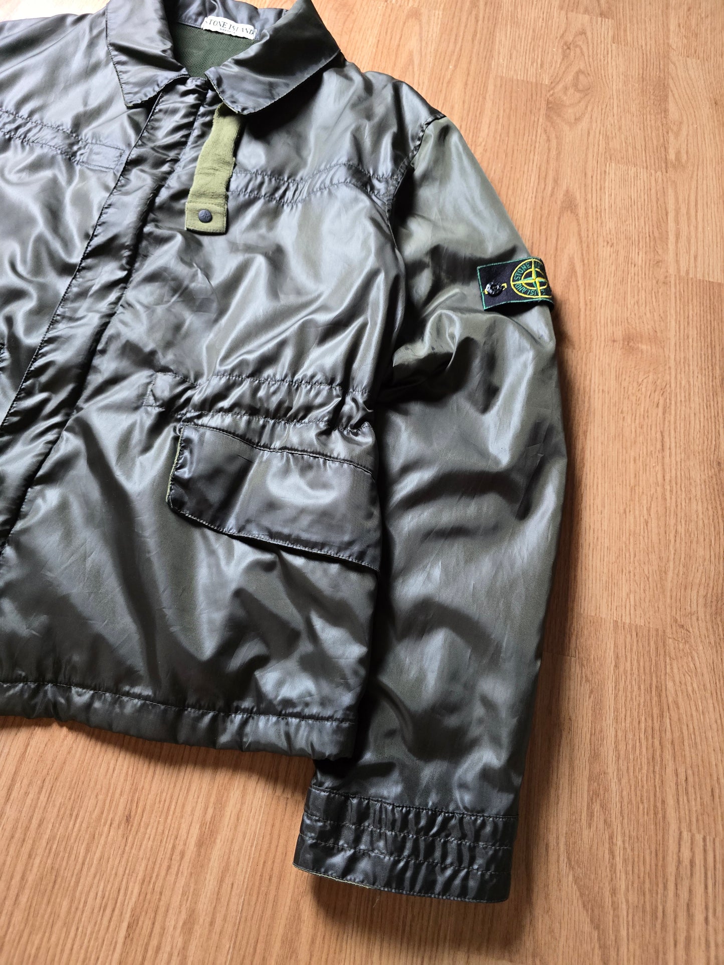 90s Stone Island Green Edge Flight Jacket (XL)