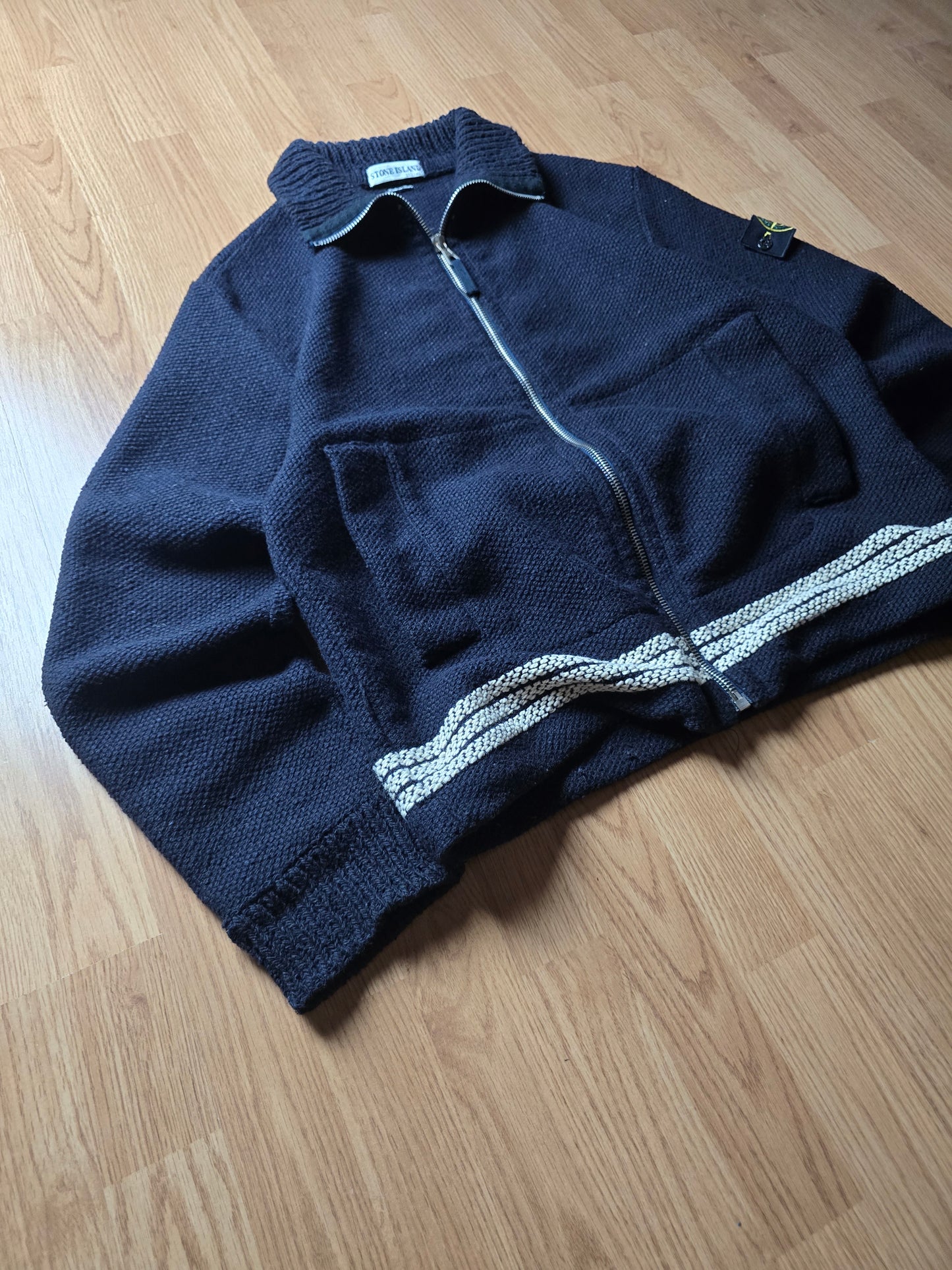 Vintage Stone Island AW01 Heavyweight Wool Zip Cardigan (L)