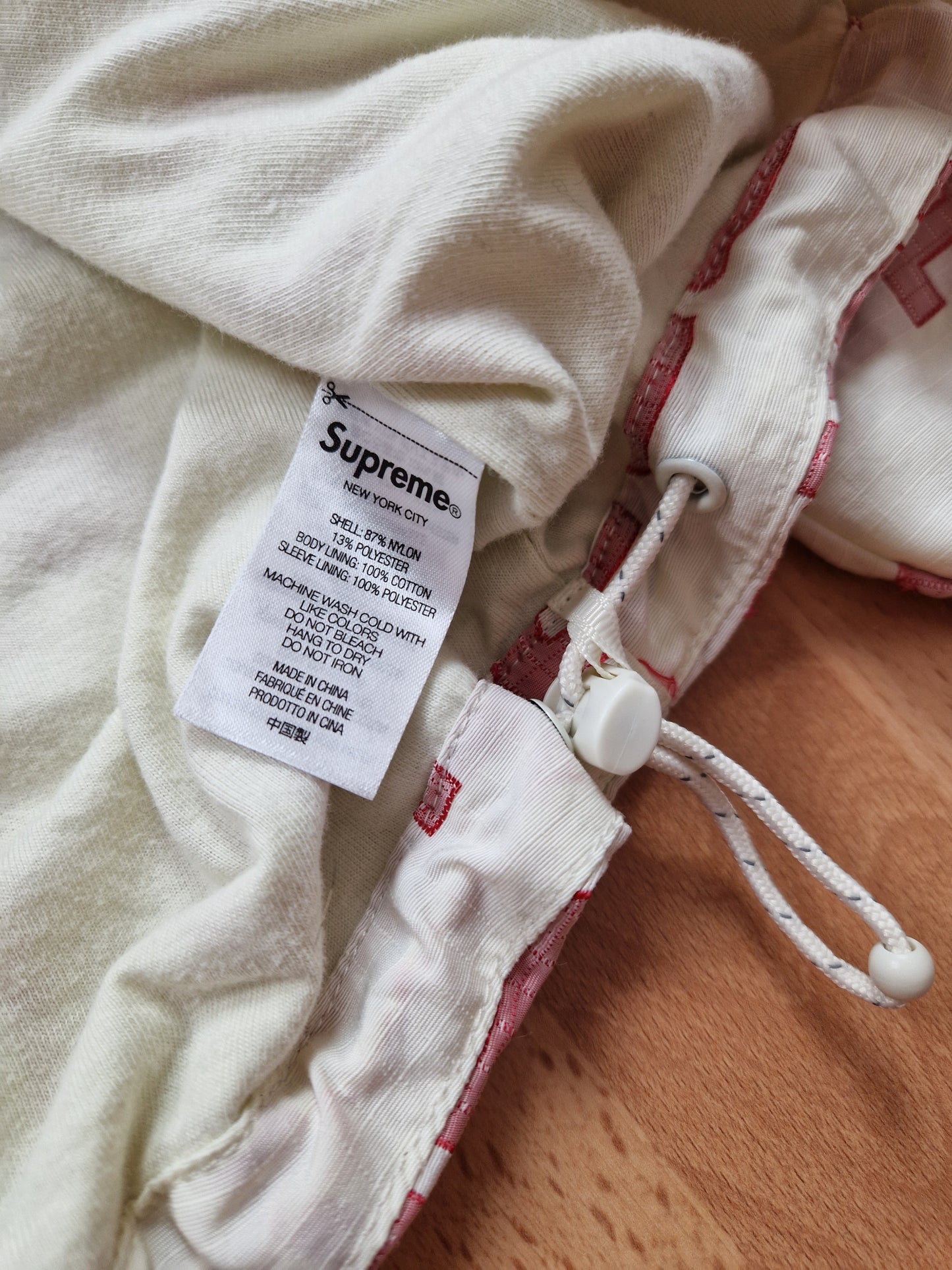 RARE Supreme Logo Ripstop Hooded Track Jacket (M)