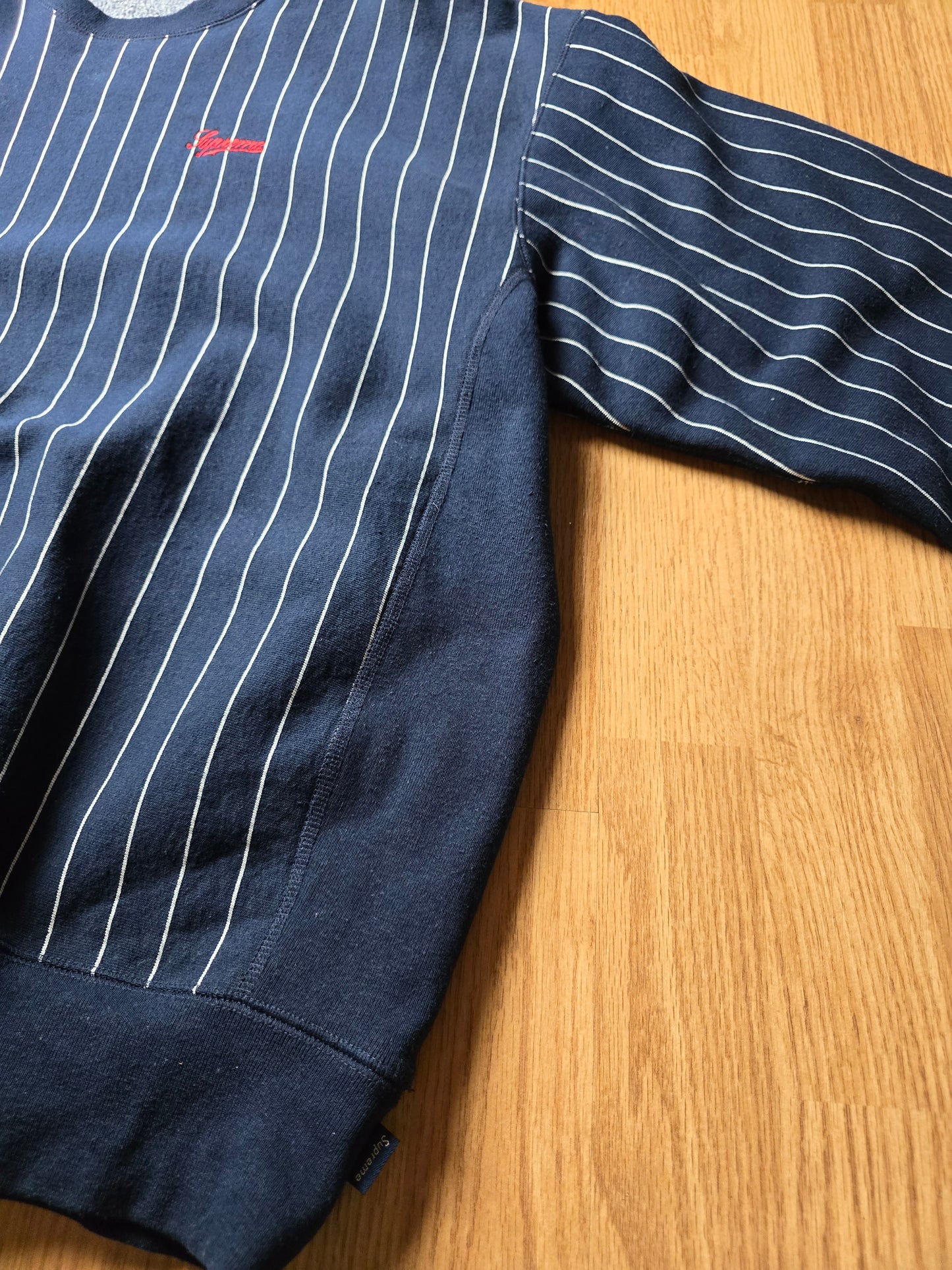 Supreme Pinstripe Crewneck Sweatshirt (XL)