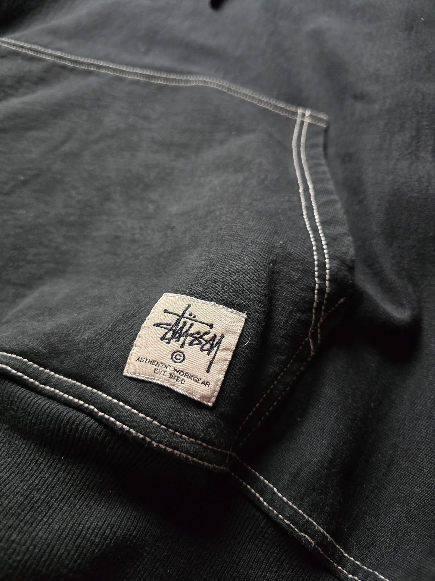 Stussy Contrast Stitch Label Hoodie (L)