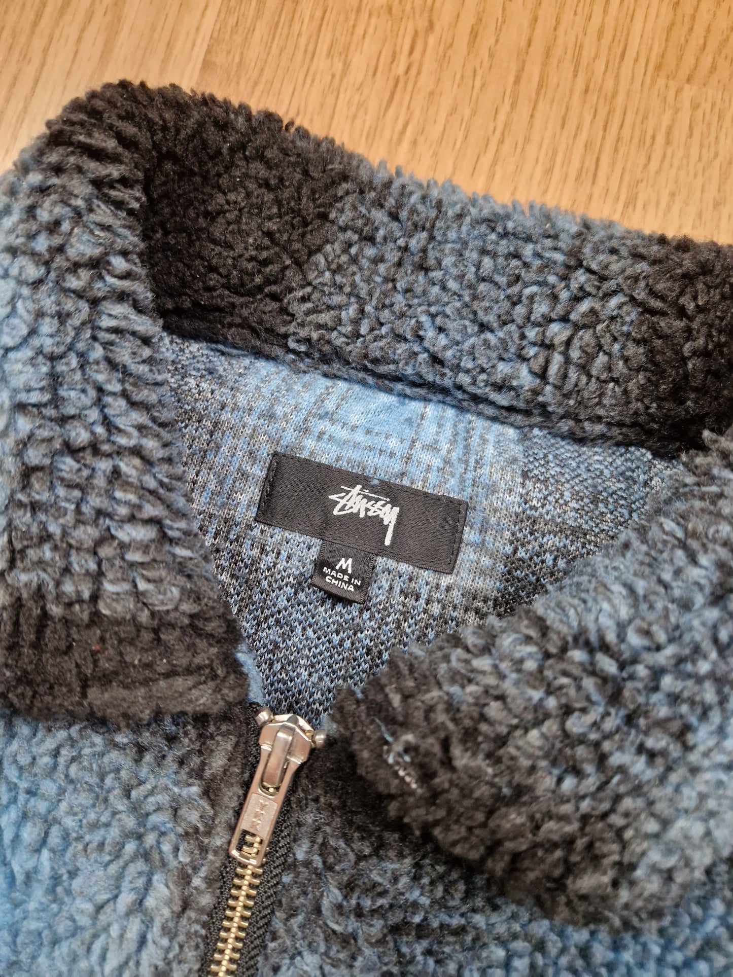 Stussy 'Shadow Plaid' Sherpa Zip Shirt/Jacket (M)