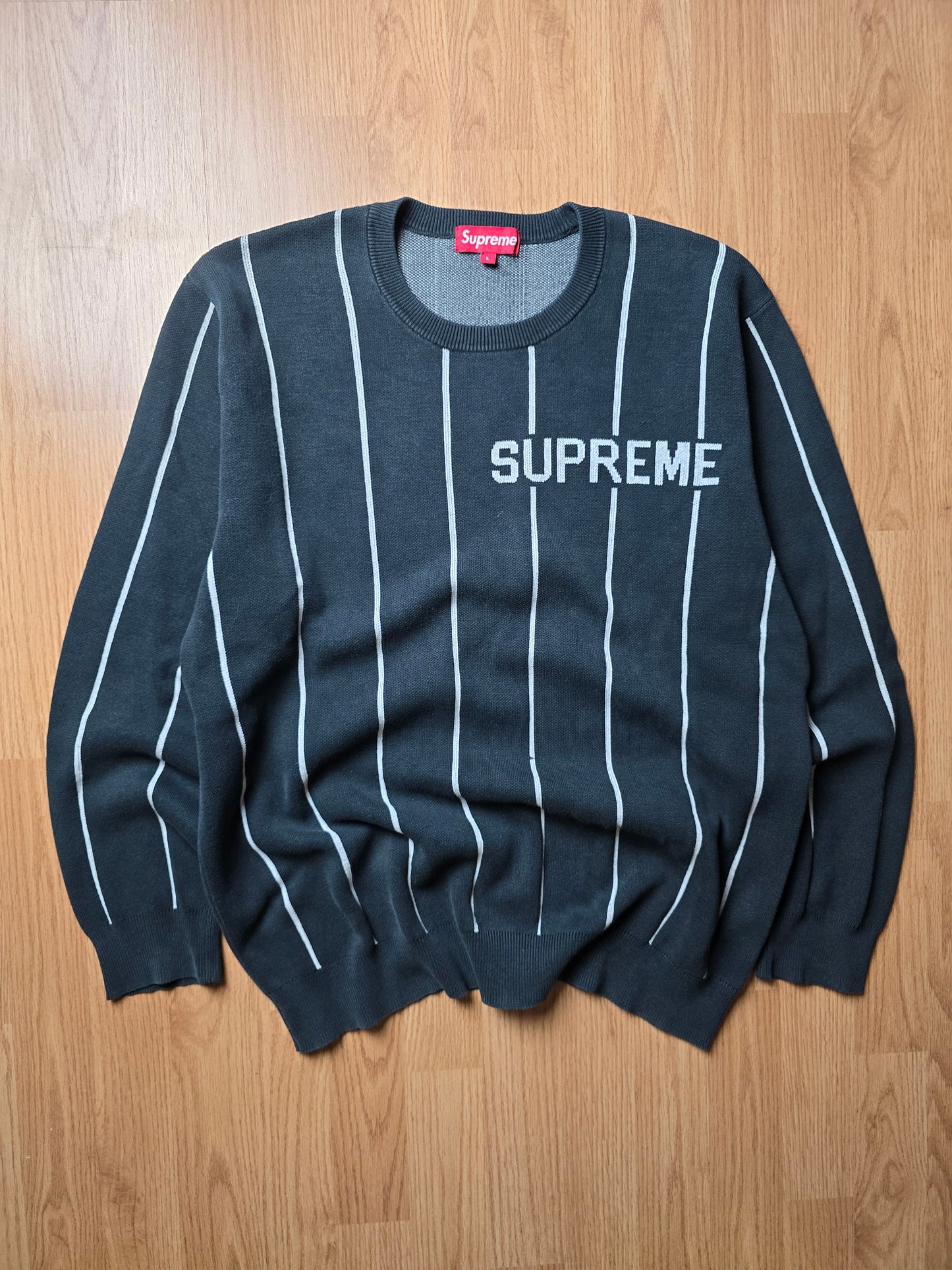 Supreme Wide Pinstripe Knit Sweater (M/L)