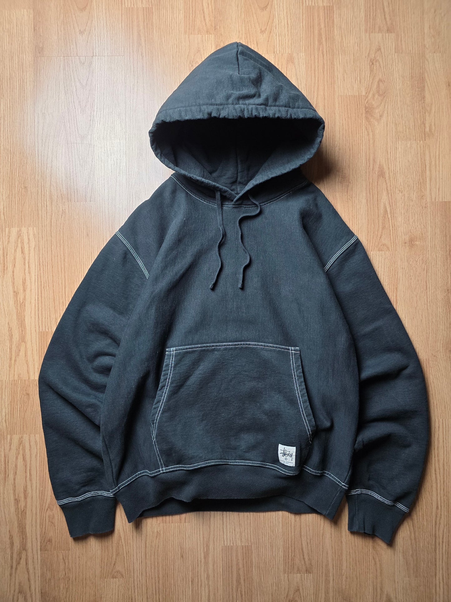 Stussy Contrast Stitch Label Hoodie (L)