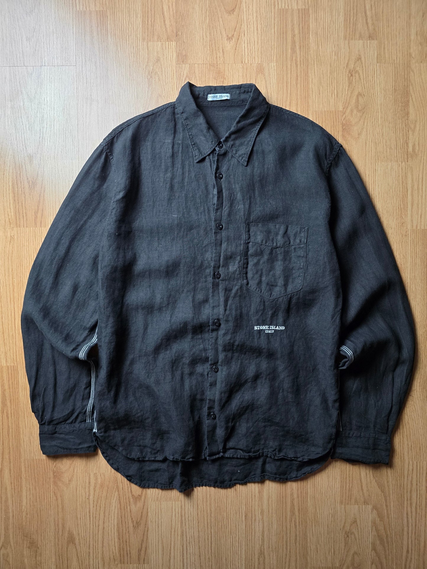 Vintage Stone Island Embroidered Linen LS Shirt (L)