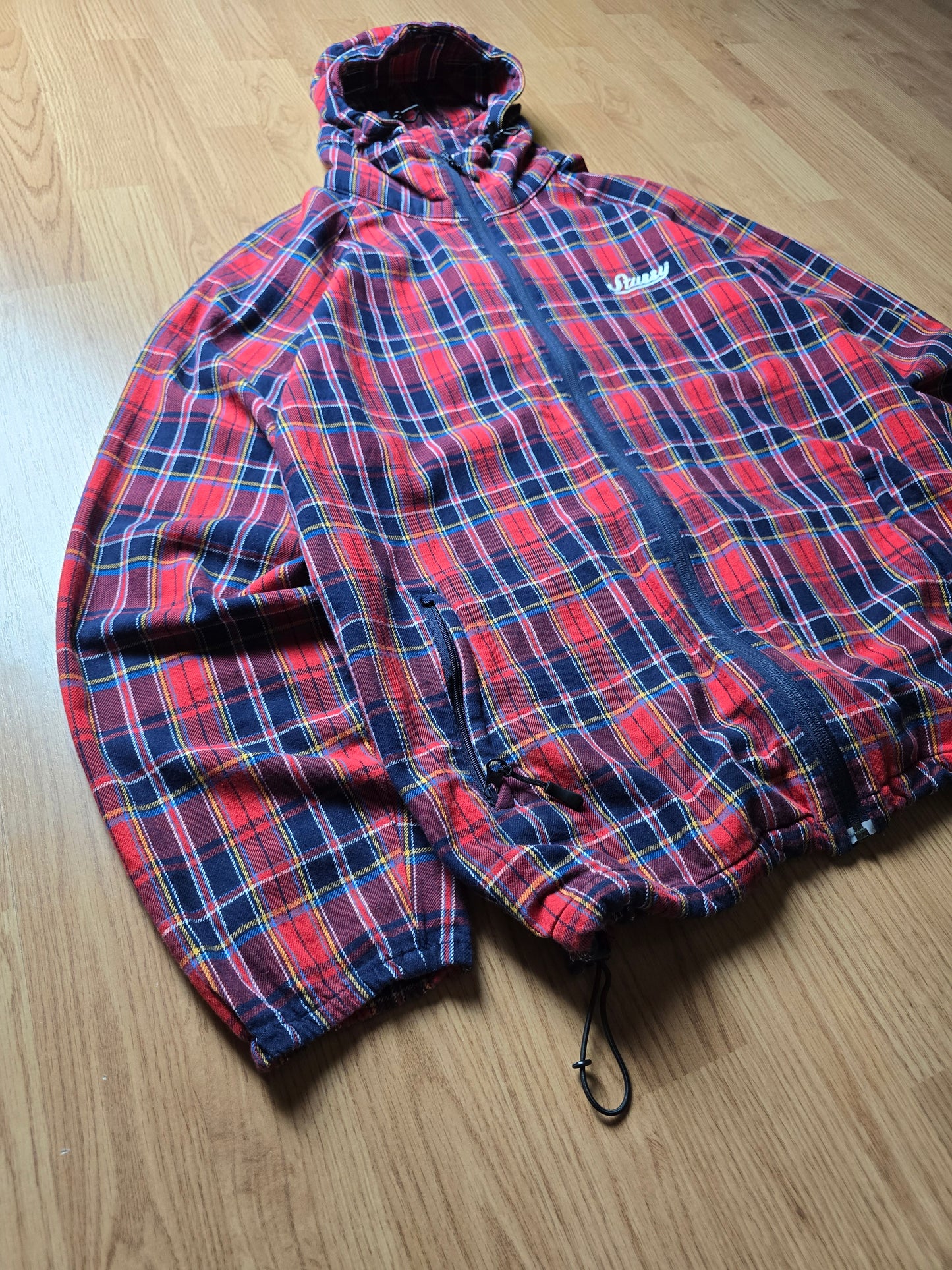00s Stussy Plaid Zip Up Jacket (XL/L)