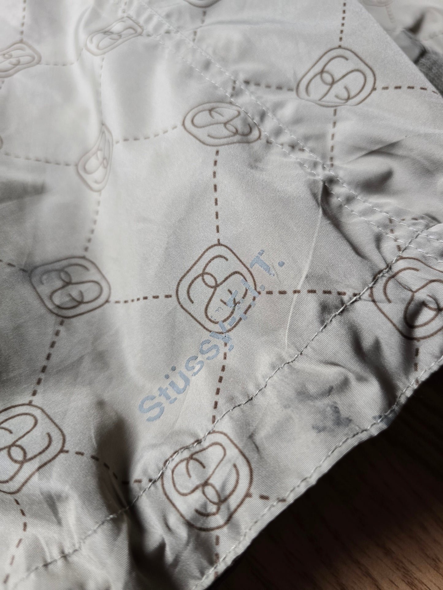RARE 90s Stussy F.I.T Technical 2-in-1 Monogram Bomber Jacket (L)