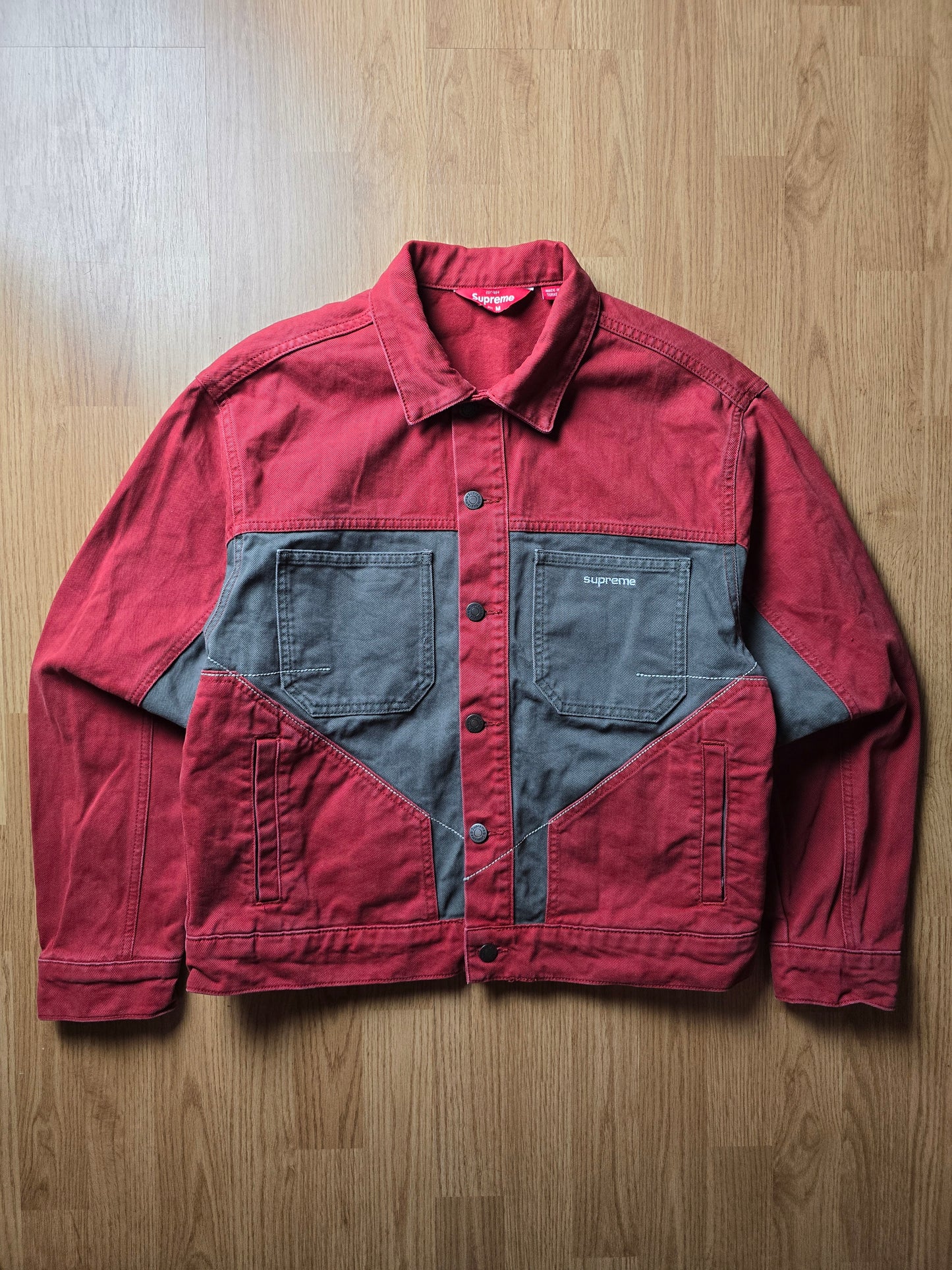 Supreme 2-Tone Paneled Denim Jacket (M)
