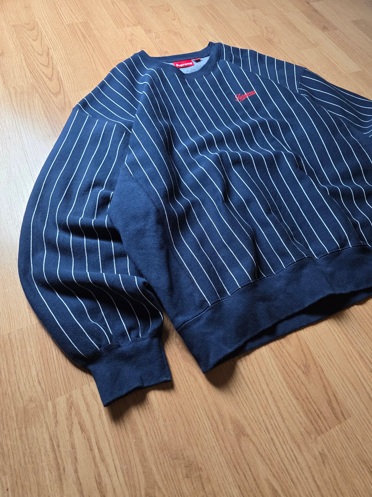 Supreme Pinstripe Crewneck Sweatshirt (XL)