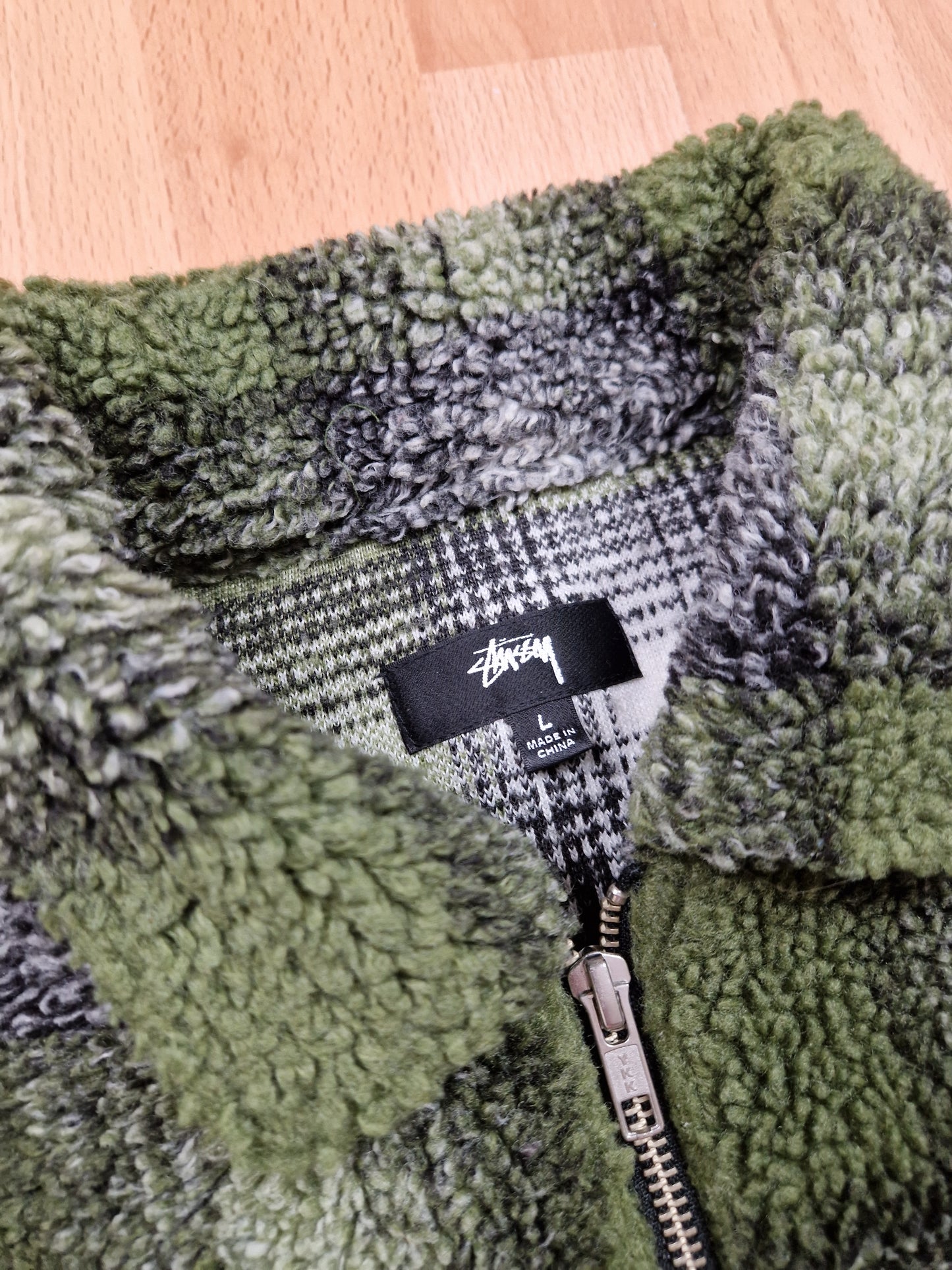 Stussy 'Shadow Plaid' Sherpa Zip Shirt/Jacket (L)