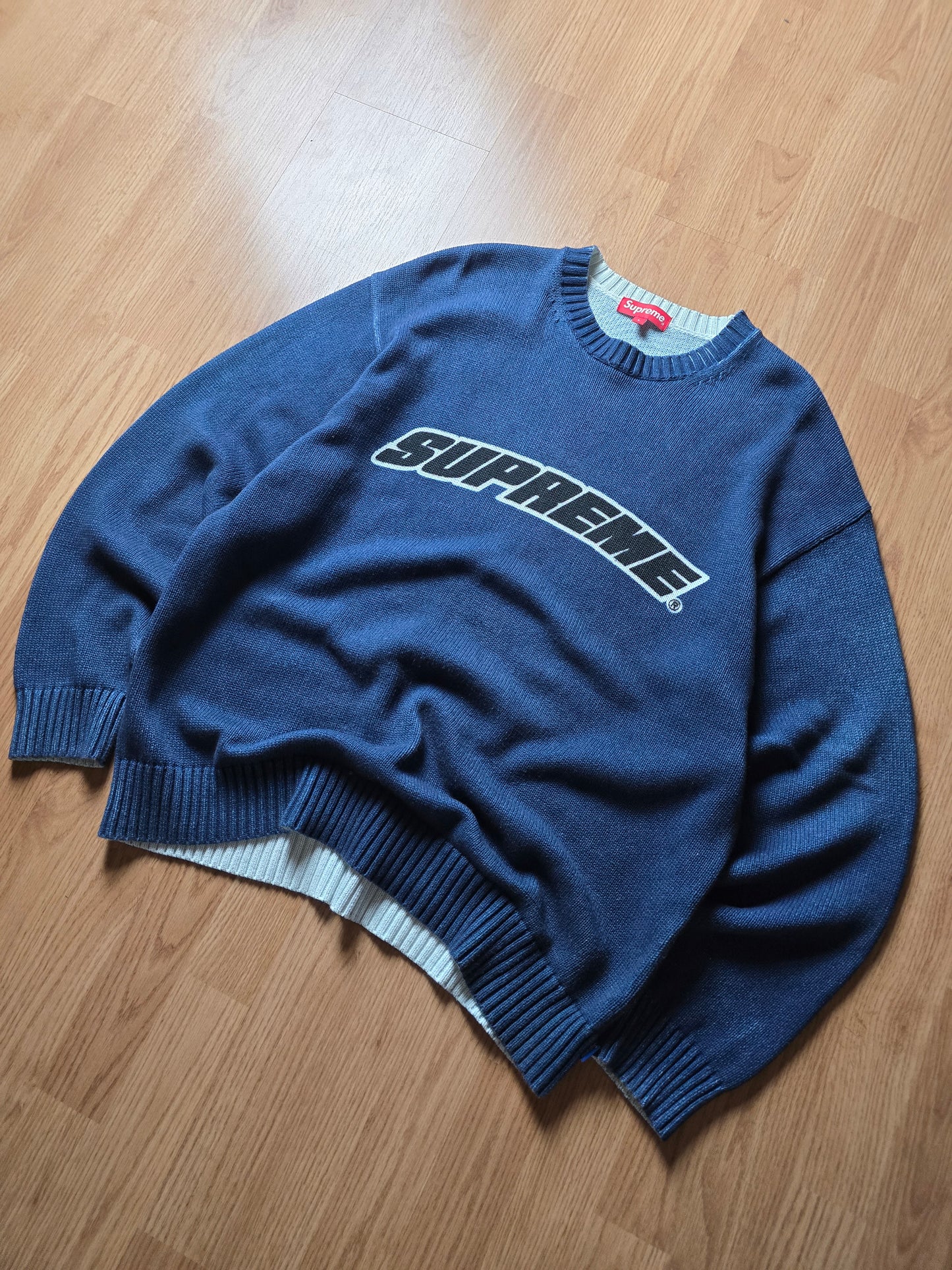 Supreme Printed Washed Knit Sweater (L)