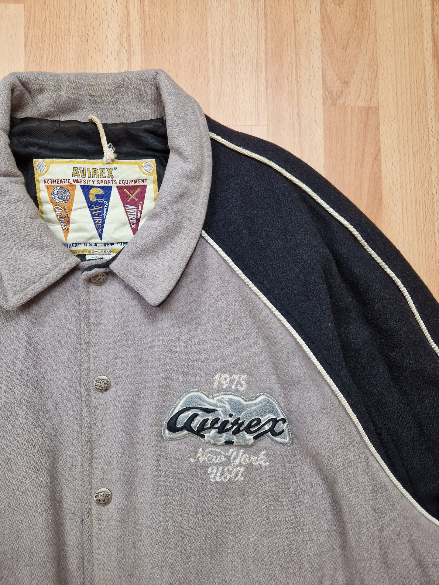 Vintage 90s Avirex Heavyweight Wool Varsity Jacket (XL)