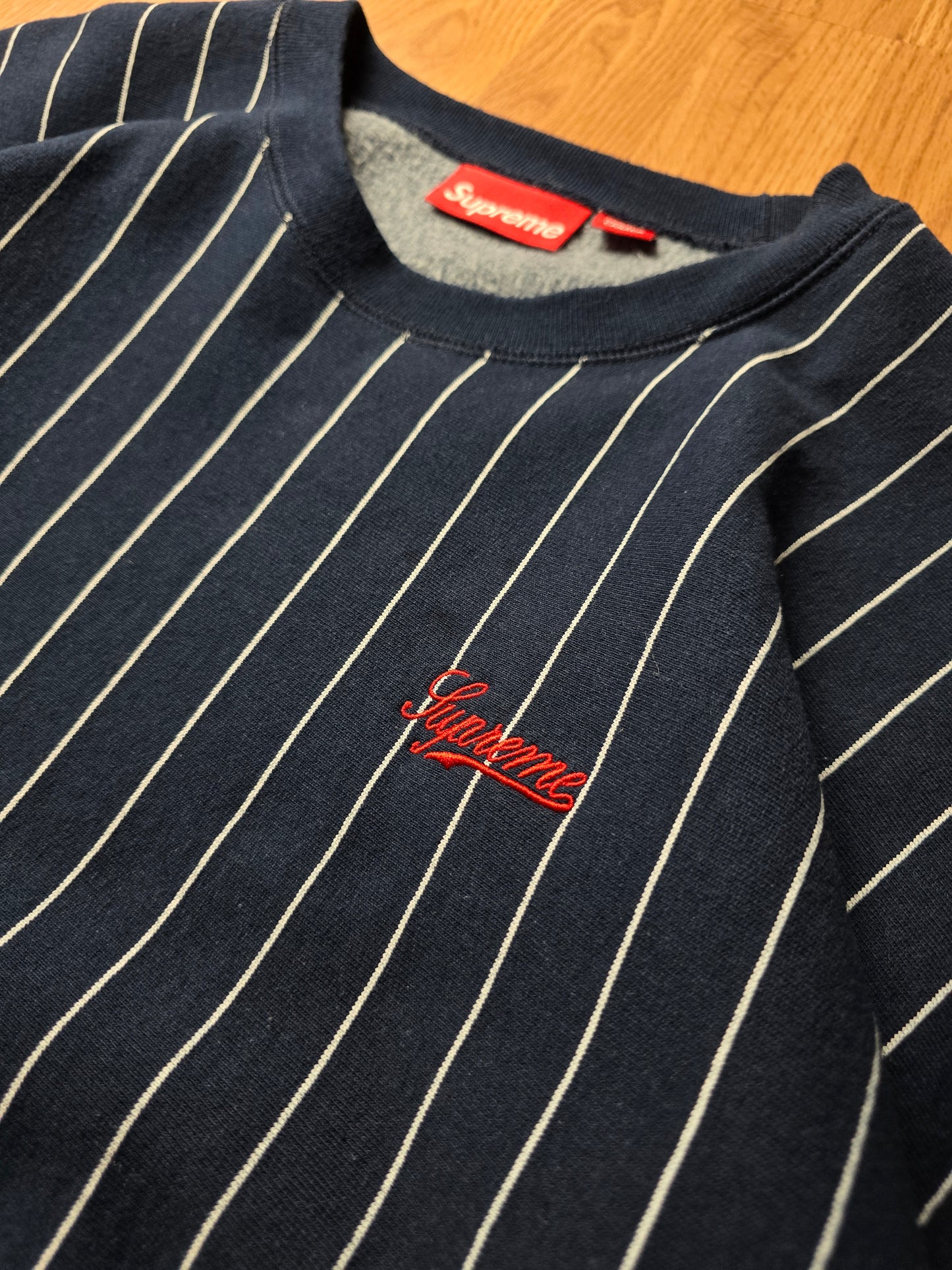 Supreme Pinstripe Crewneck Sweatshirt (XL)