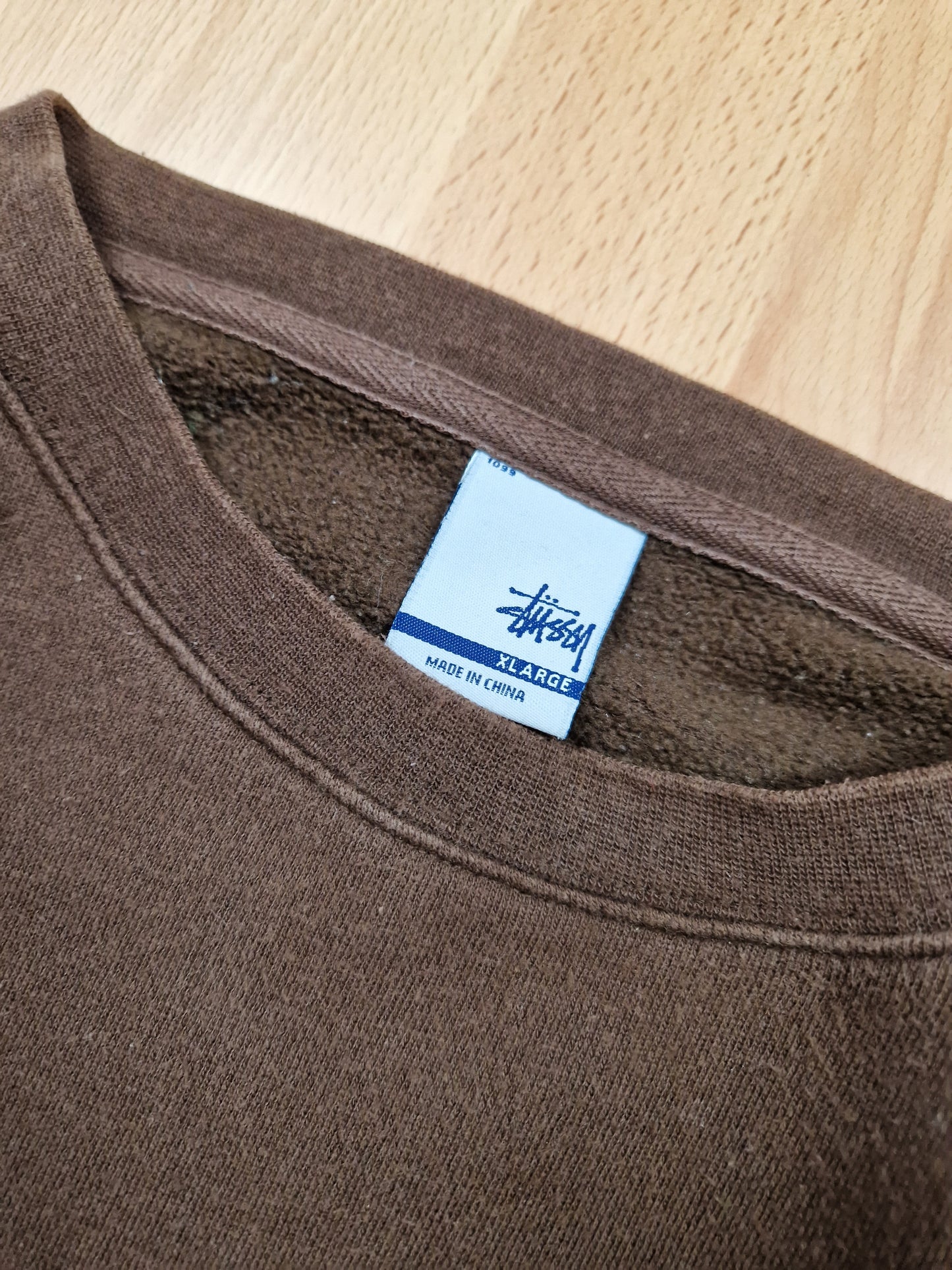 Vintage Stussy Embroidered Spellout Crewneck Sweatshirt (XL)