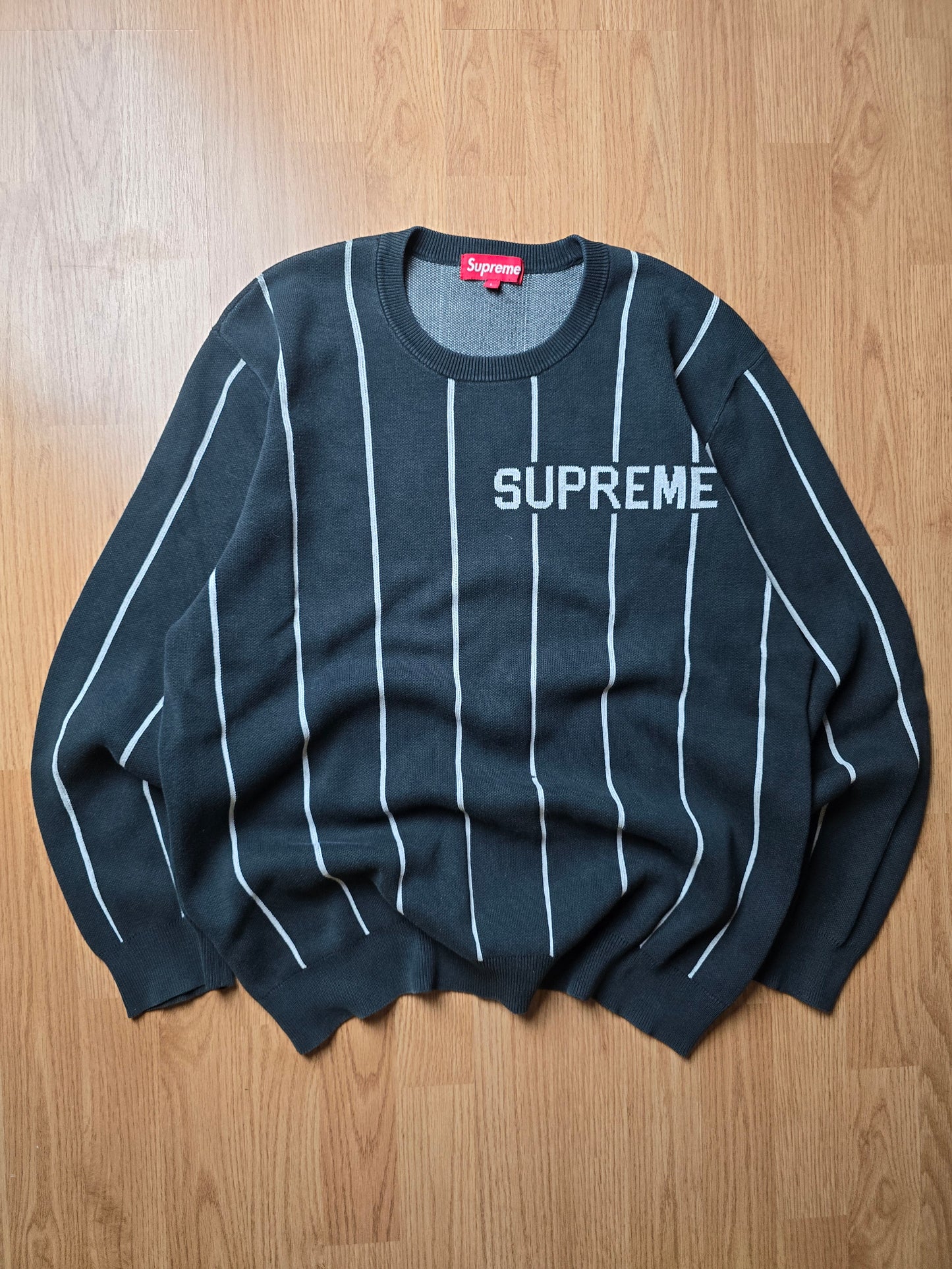 Supreme Wide Pinstripe Knit Sweater (M/L)