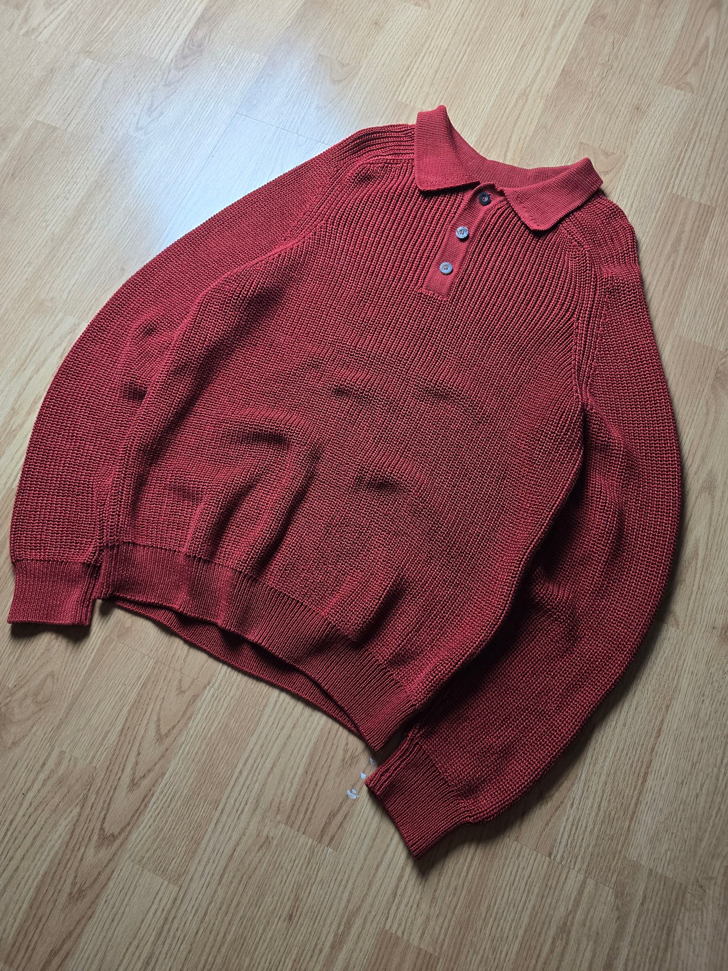 Corridor NYC Long Sleeve Slouchy Knit Polo Sweater (M/L)