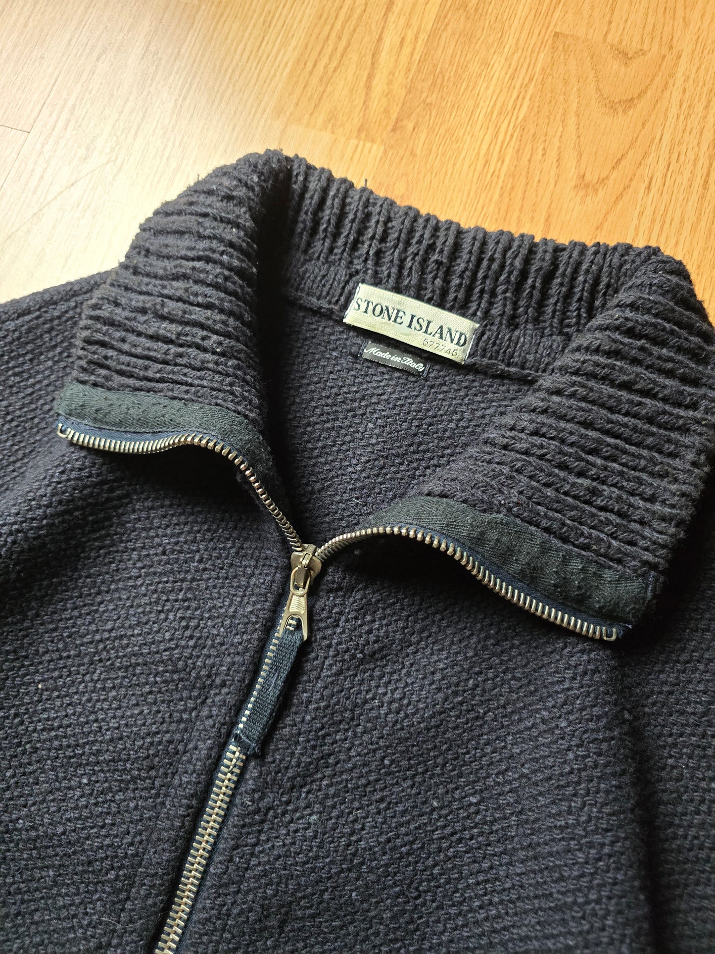 Vintage Stone Island AW01 Heavyweight Wool Zip Cardigan (L)