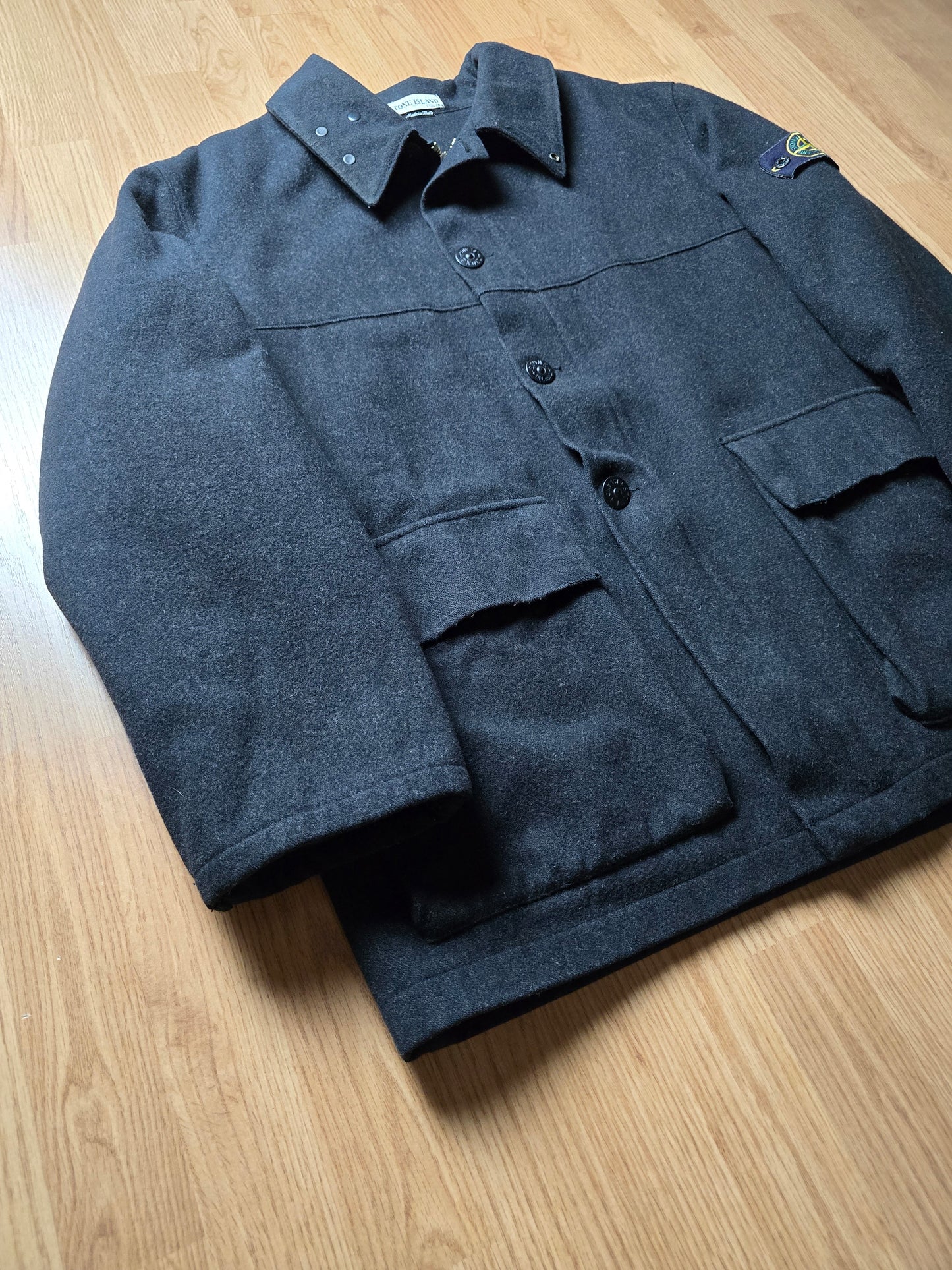 RARE STONE ISLAND AW00 MELANGE WOOL DECK JACKET (L)