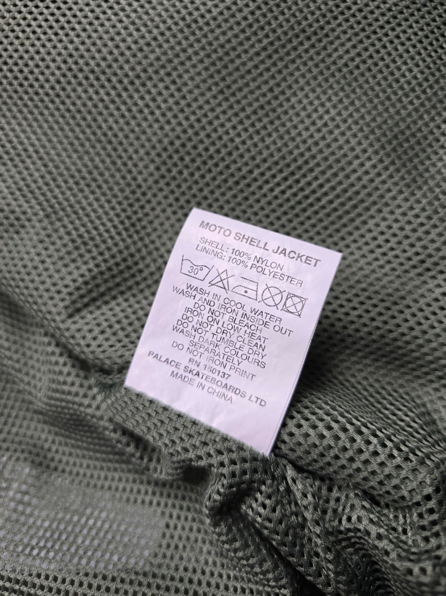Palace 'Moto Shell' Glow-In-The-Dark Tack Jacket (S)