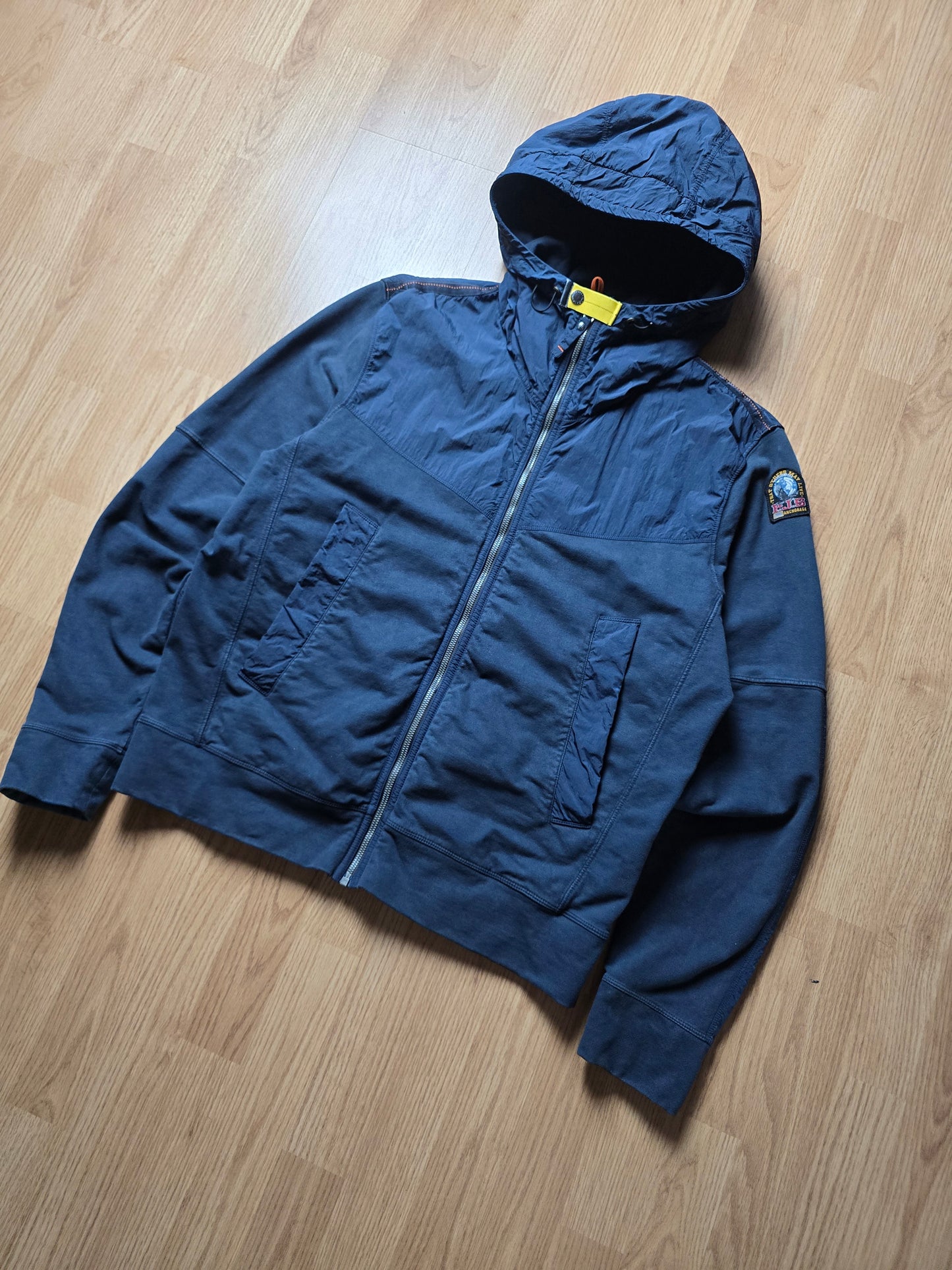 Parajumpers 'Fleece' Nylon Panelled Zip Hoodie (M)