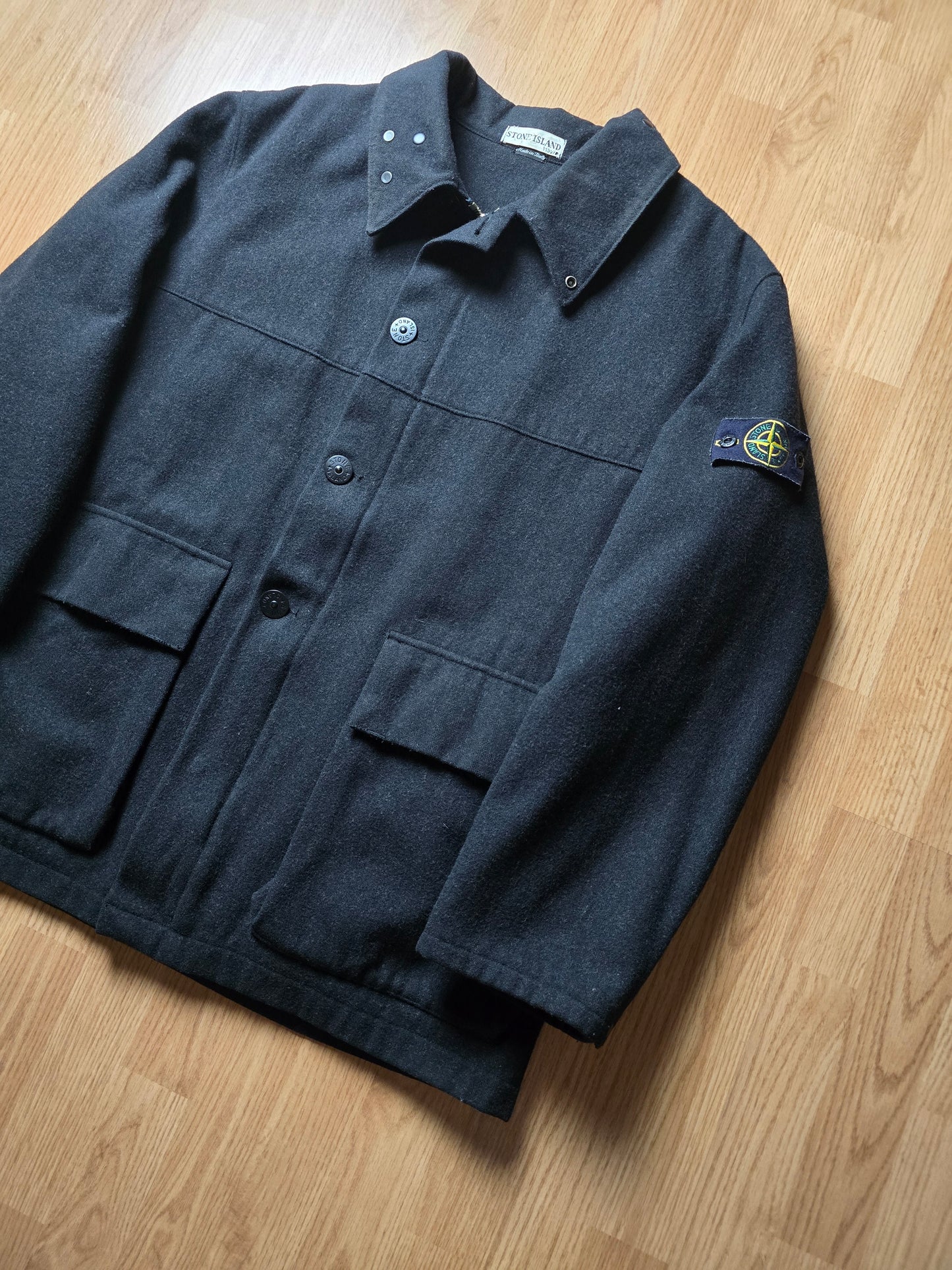 RARE STONE ISLAND AW00 MELANGE WOOL DECK JACKET (L)