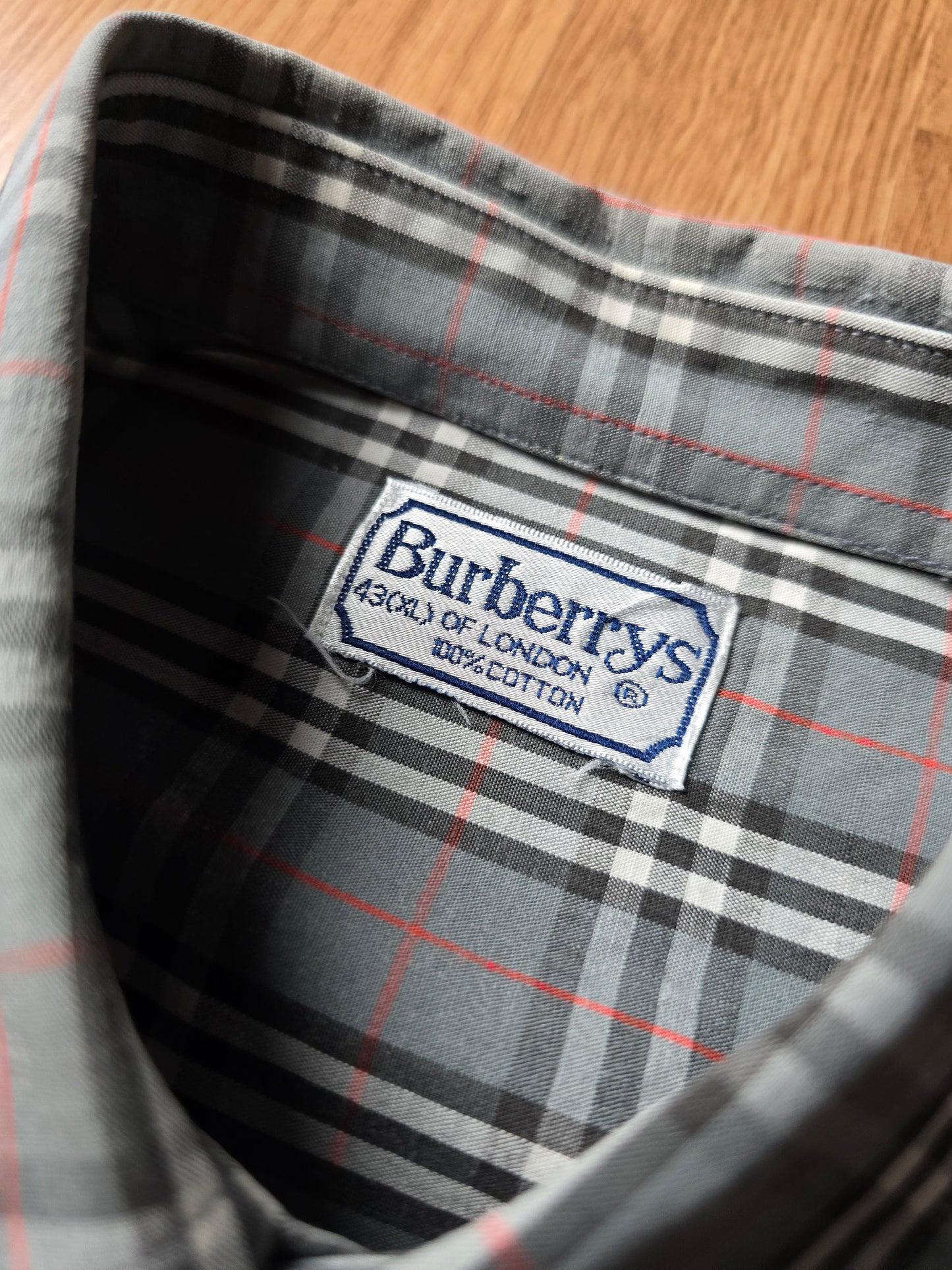 Vintage Burberry SS Blue Nova Check Flannel Shirt (L/XL)