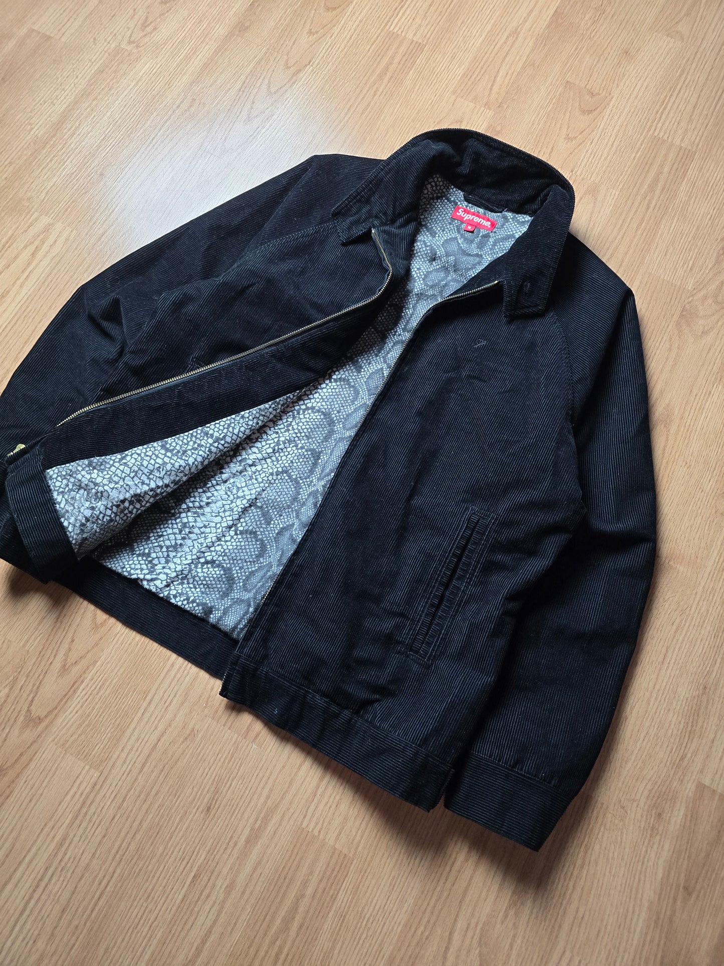 Supreme Corduroy Snake Skin Lined Harrington Jacket (M)