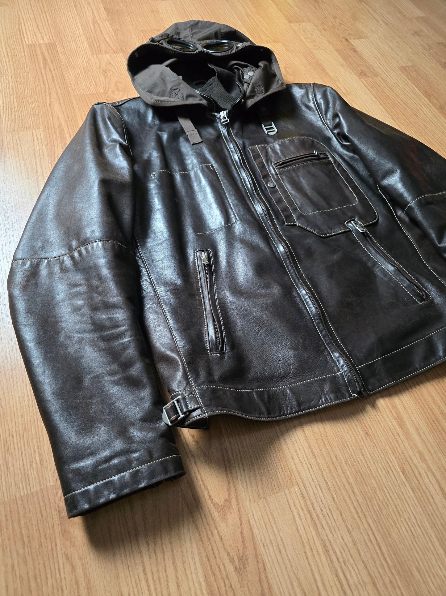RARE C.P. Company Leather Goggle Jacket (M)
