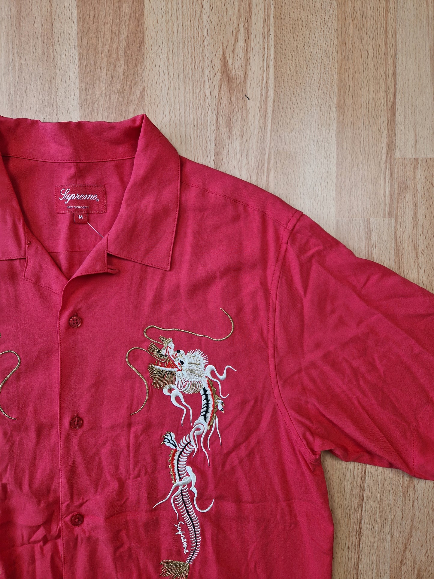 Supreme Dragon Rayon Button Up Shirt (M)