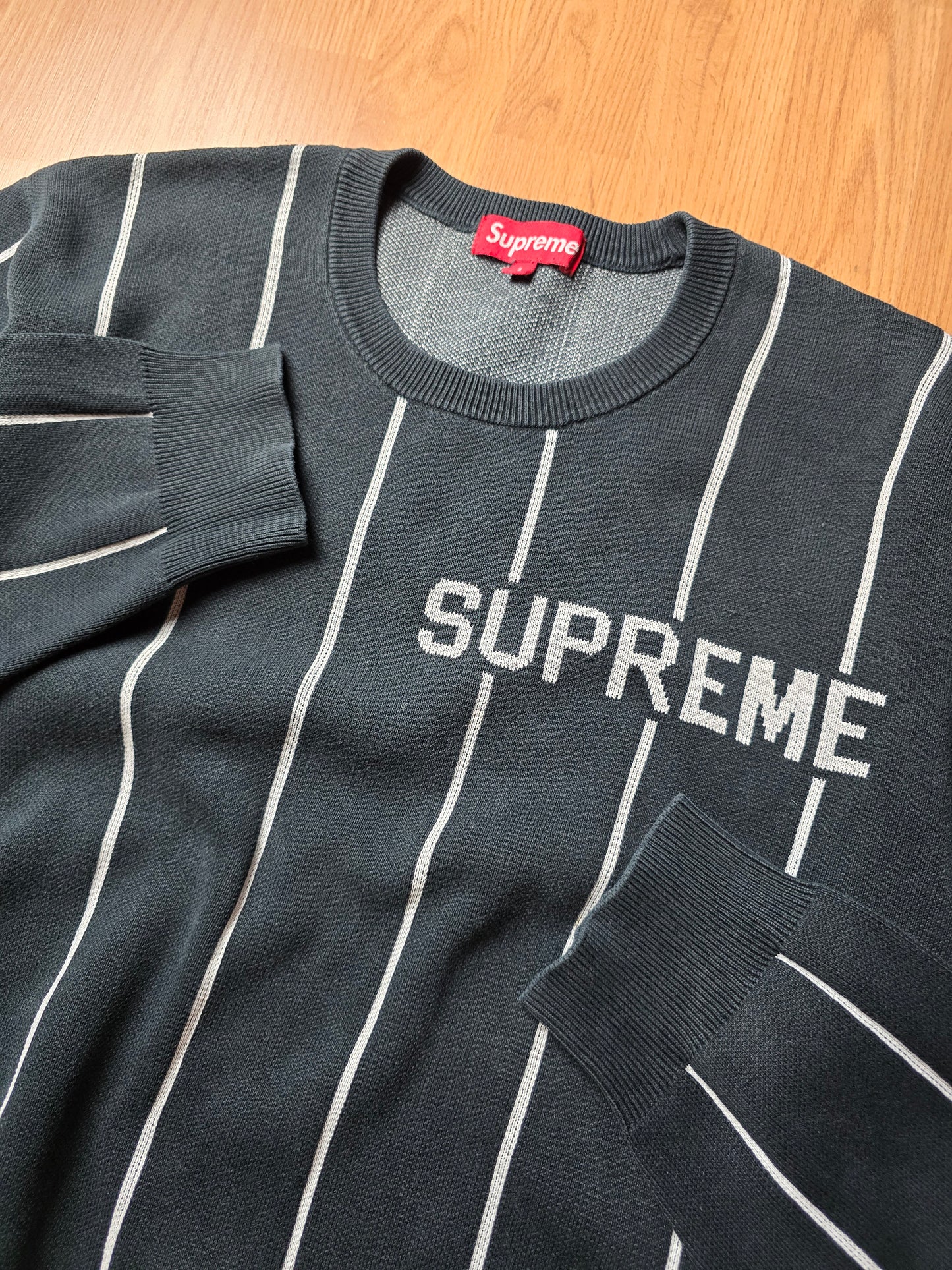 Supreme Wide Pinstripe Knit Sweater (M/L)