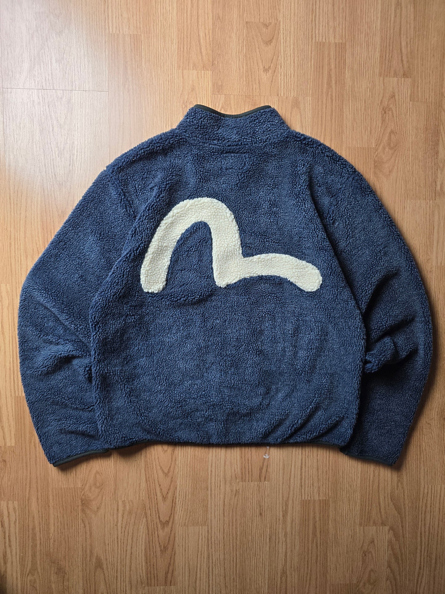 Evisu Deep Sherpa Pile Logo Fleece Jacket (M)