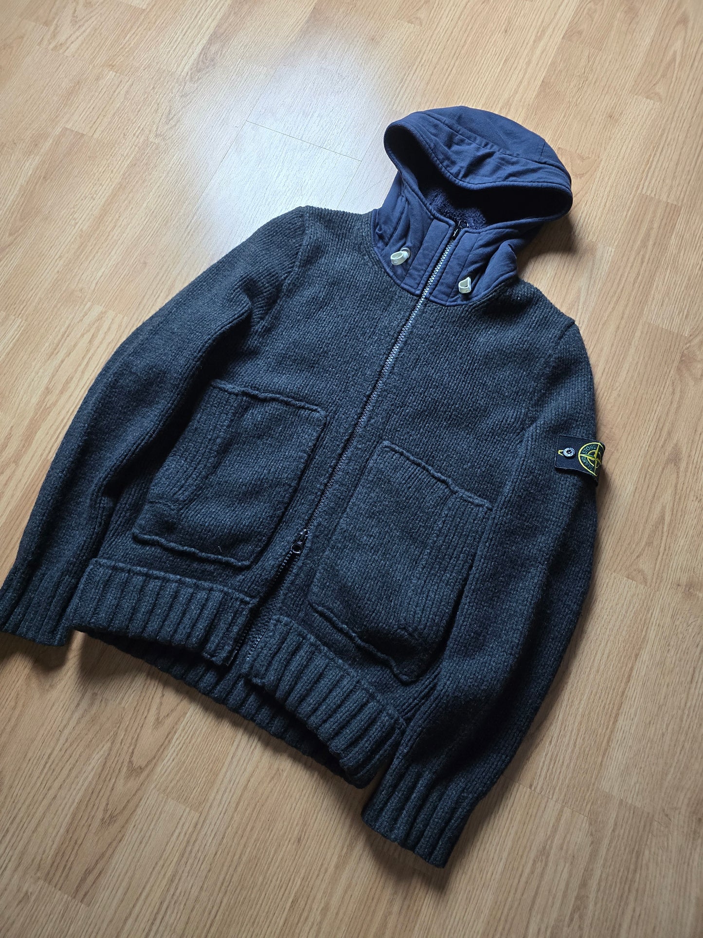 Stone Island AW11 Heavyweight Wool Knit Zip Hoodie (M)