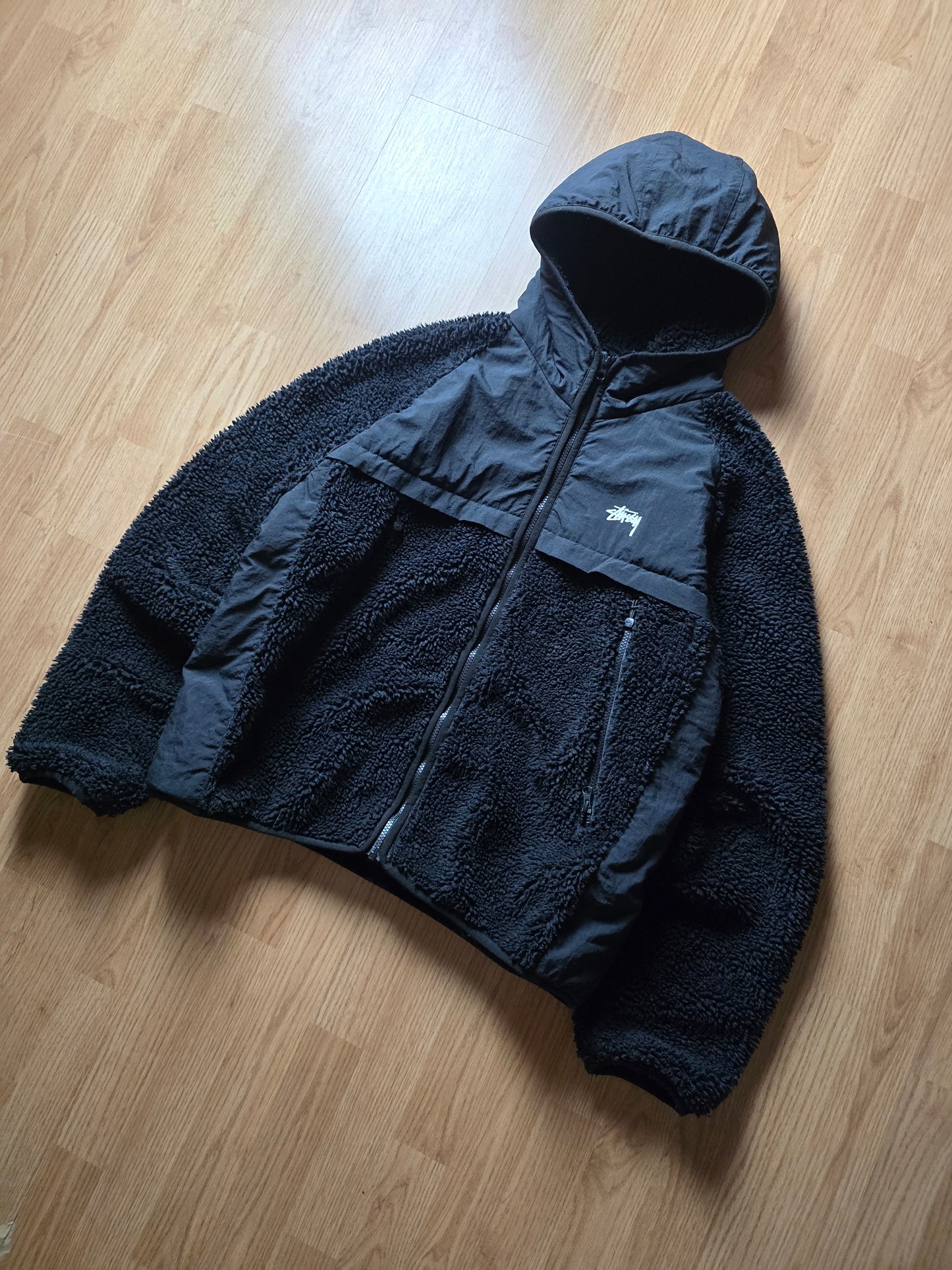 Stussy Sherpa Panelled Hooded Jacket (L)
