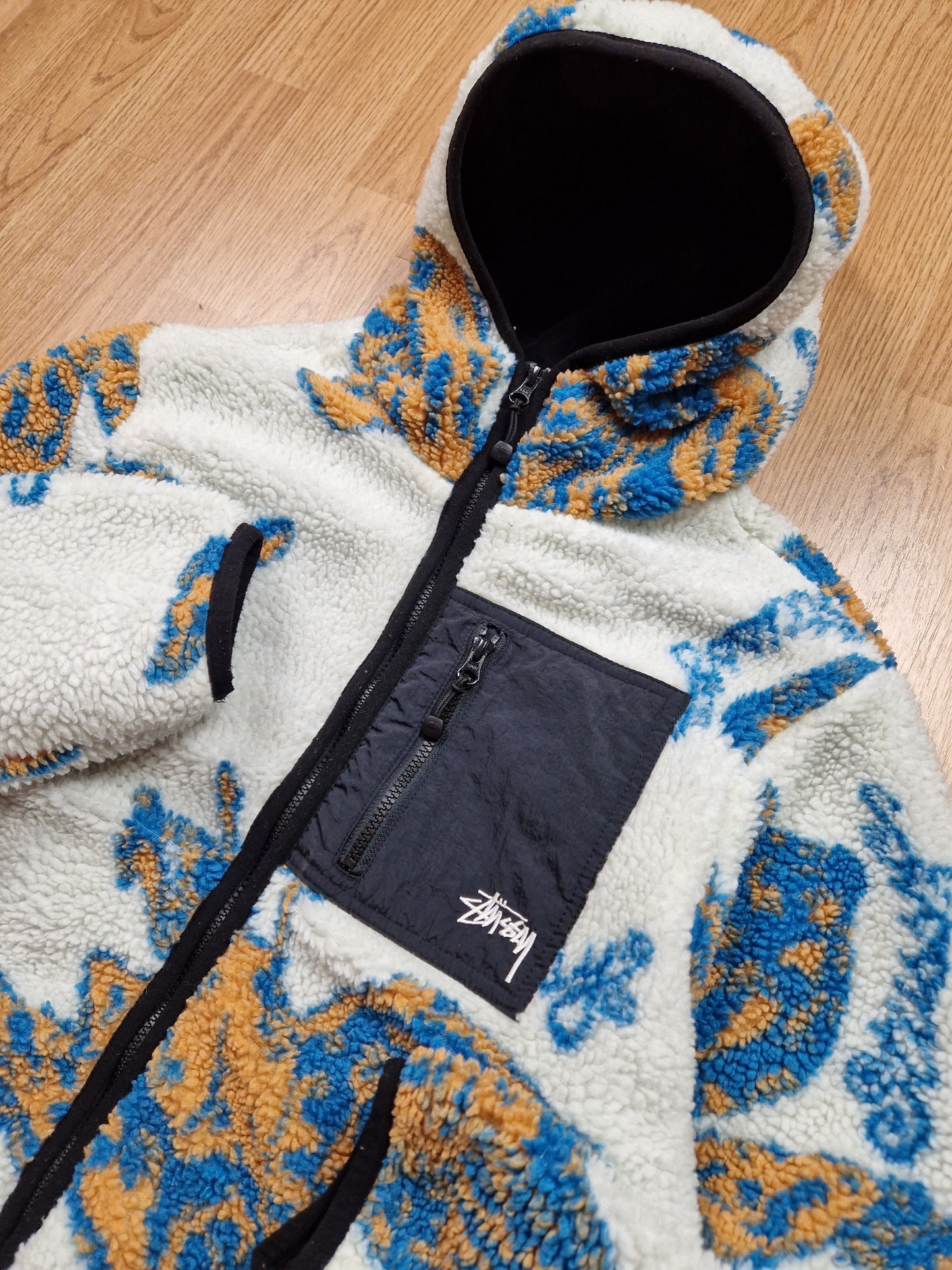 Stussy Floral Sherpa Hooded Jacket (S)