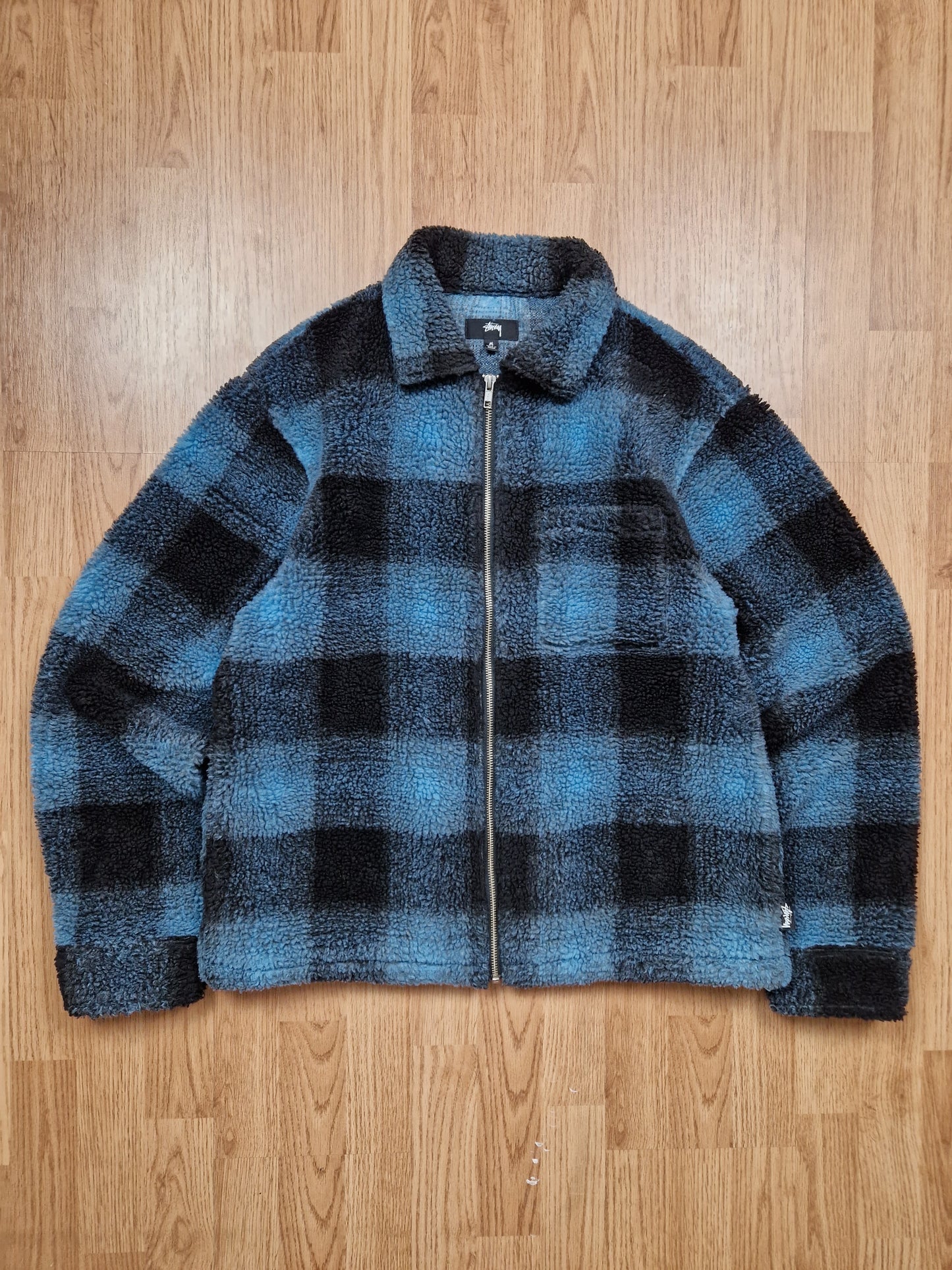 Stussy 'Shadow Plaid' Sherpa Zip Shirt/Jacket (M)