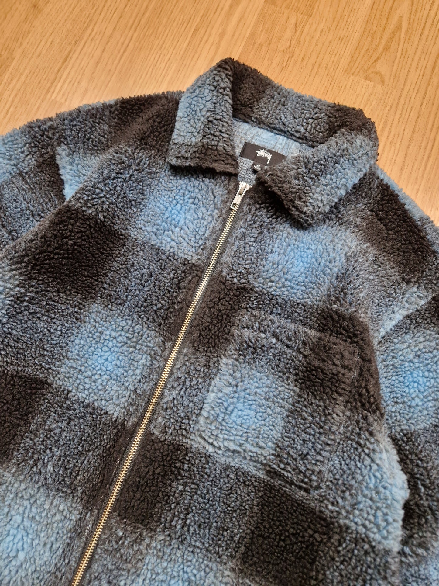 Stussy 'Shadow Plaid' Sherpa Zip Shirt/Jacket (M)