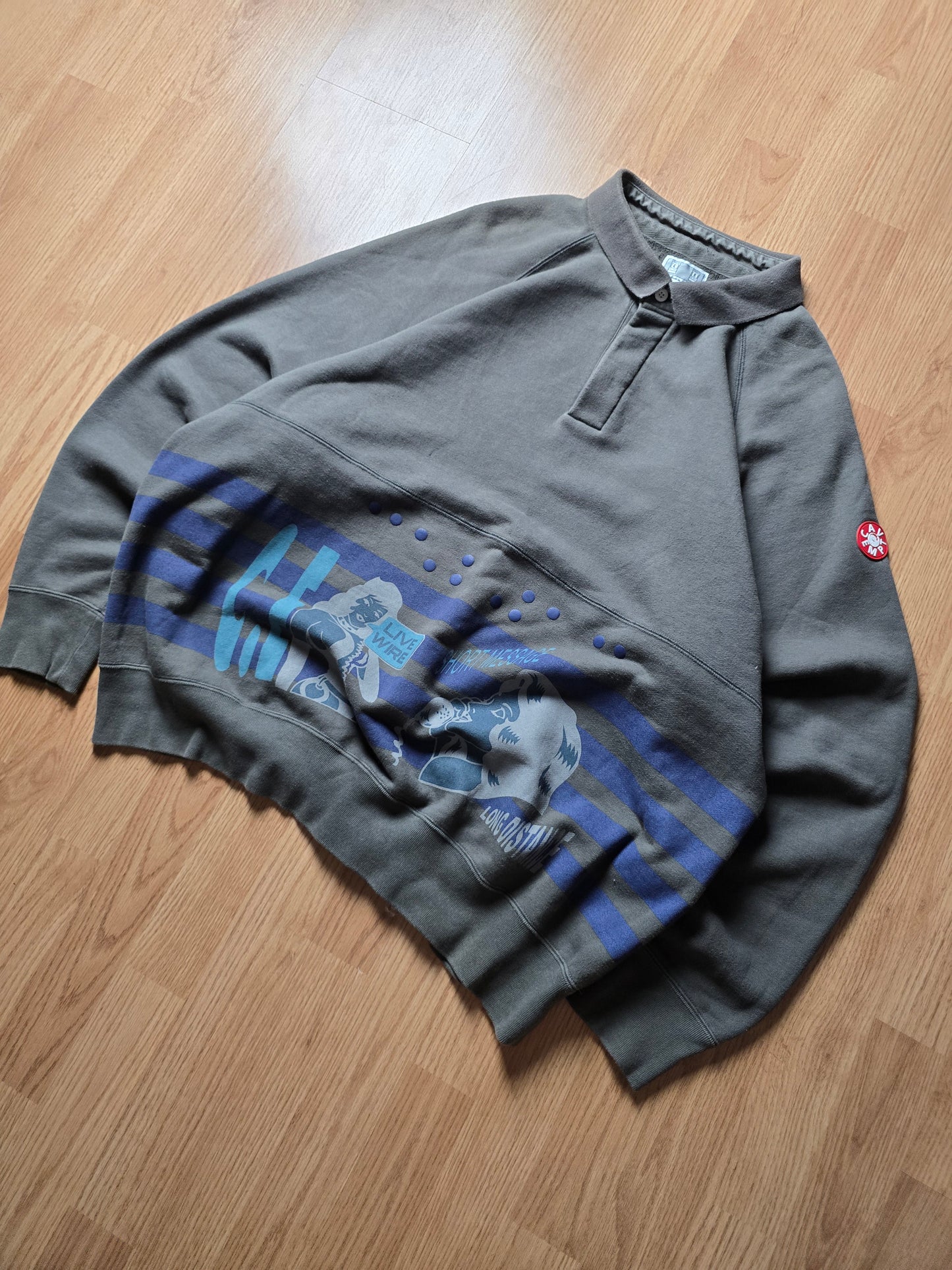 RARE Cav Empt 'Live Wire' Long Sleeve Polo Sweater (XL)