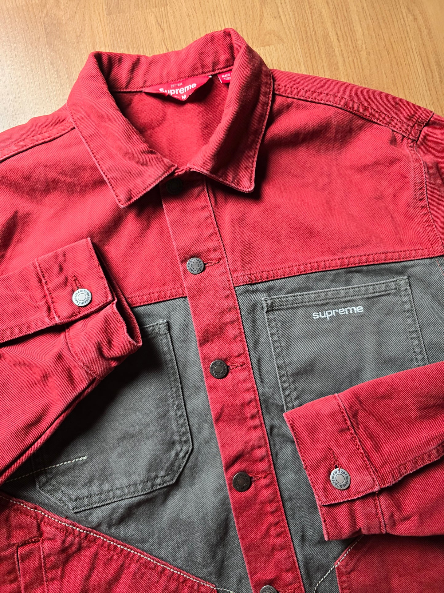 Supreme 2-Tone Paneled Denim Jacket (M)