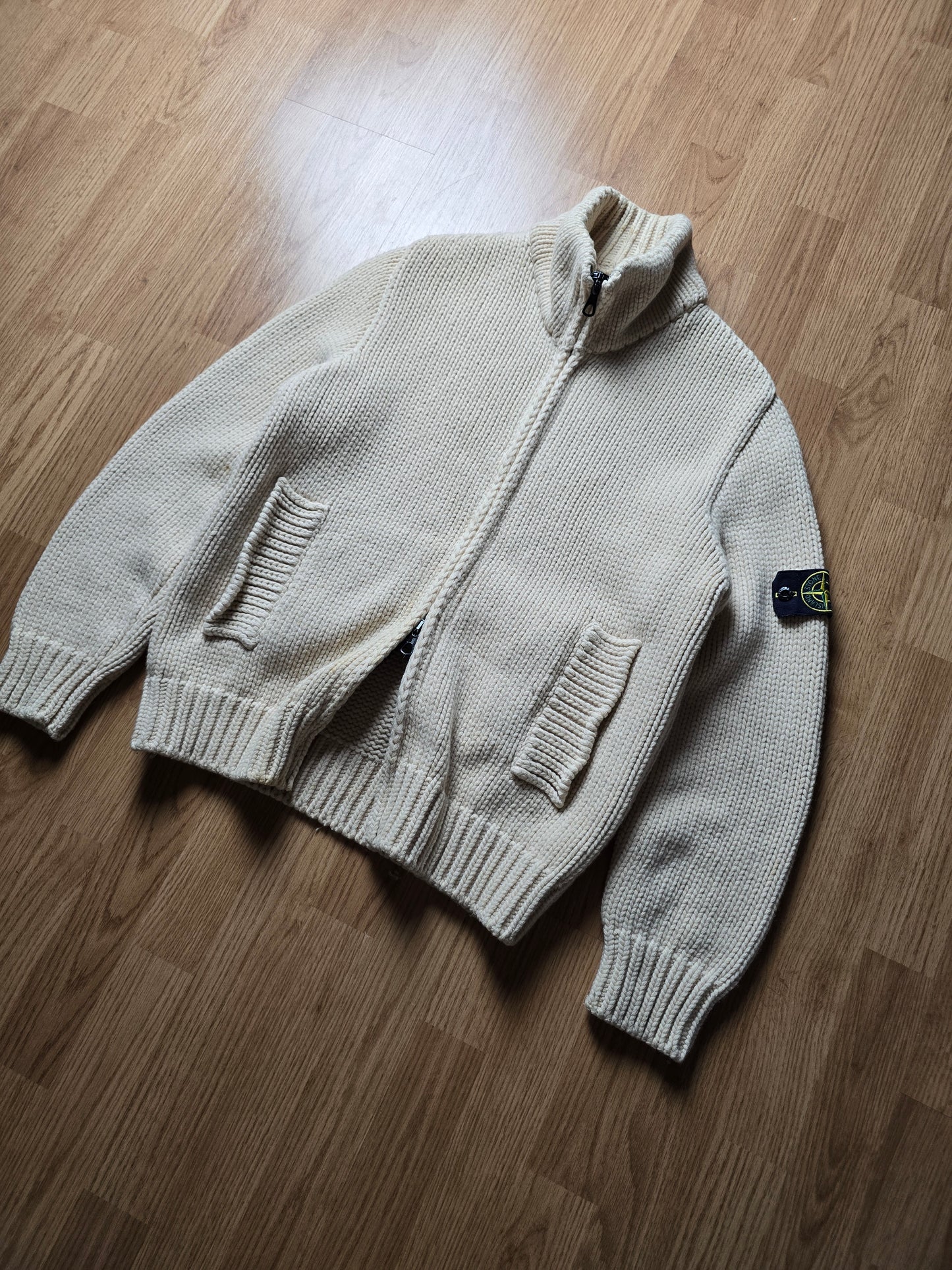 Stone Island AW03 Heavyweight Wool Zip Knitted Jumper (S/M)