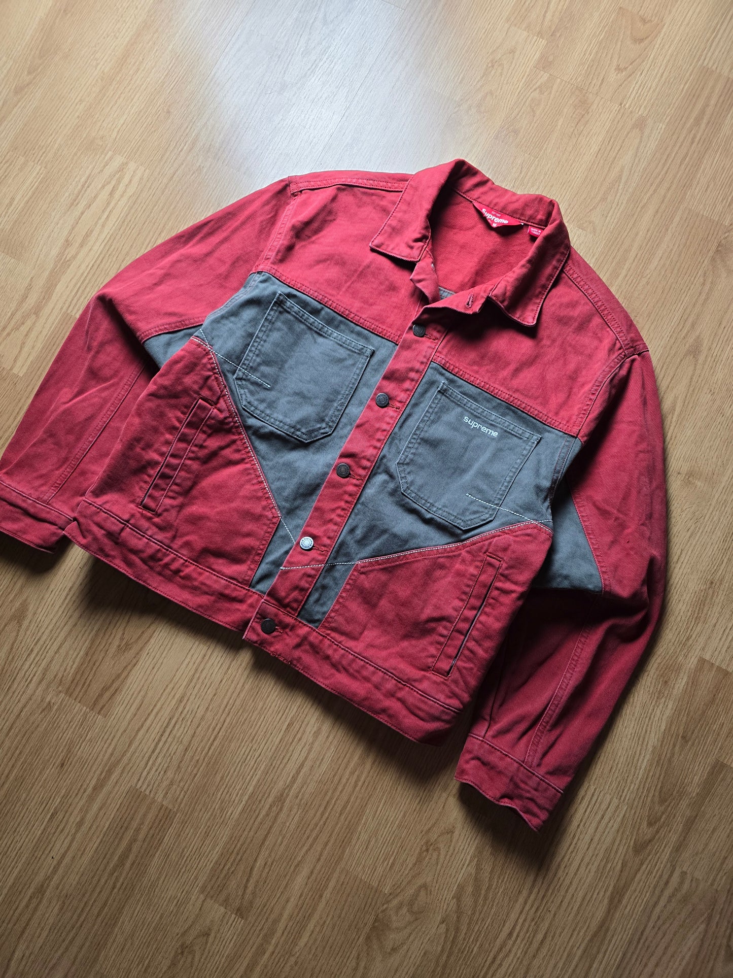 Supreme 2-Tone Paneled Denim Jacket (M)