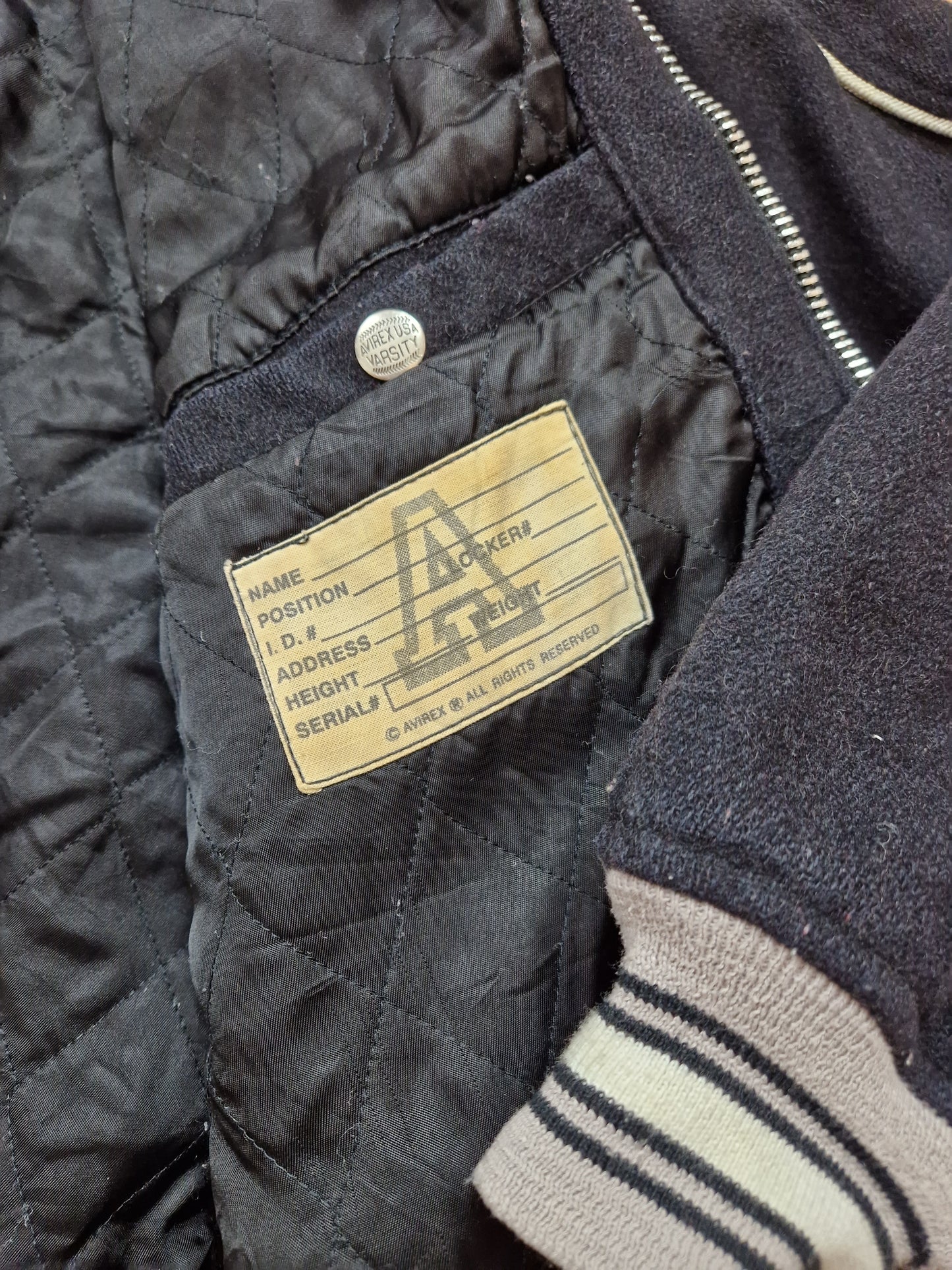 Vintage 90s Avirex Heavyweight Wool Varsity Jacket (XL)