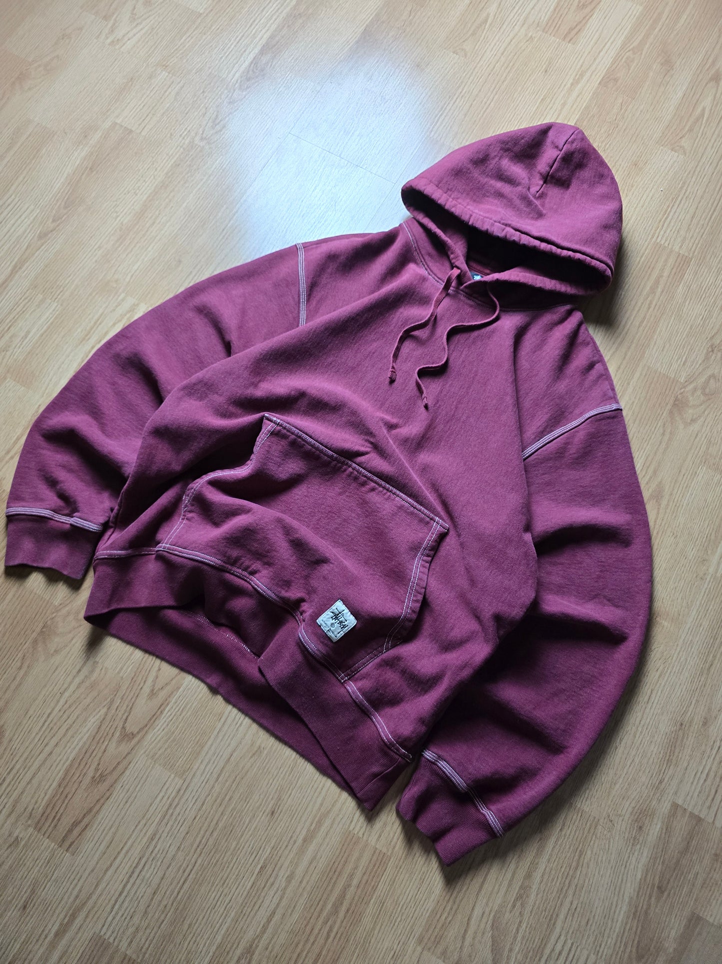 Stussy Contrast Stitch Label Hoodie (L)